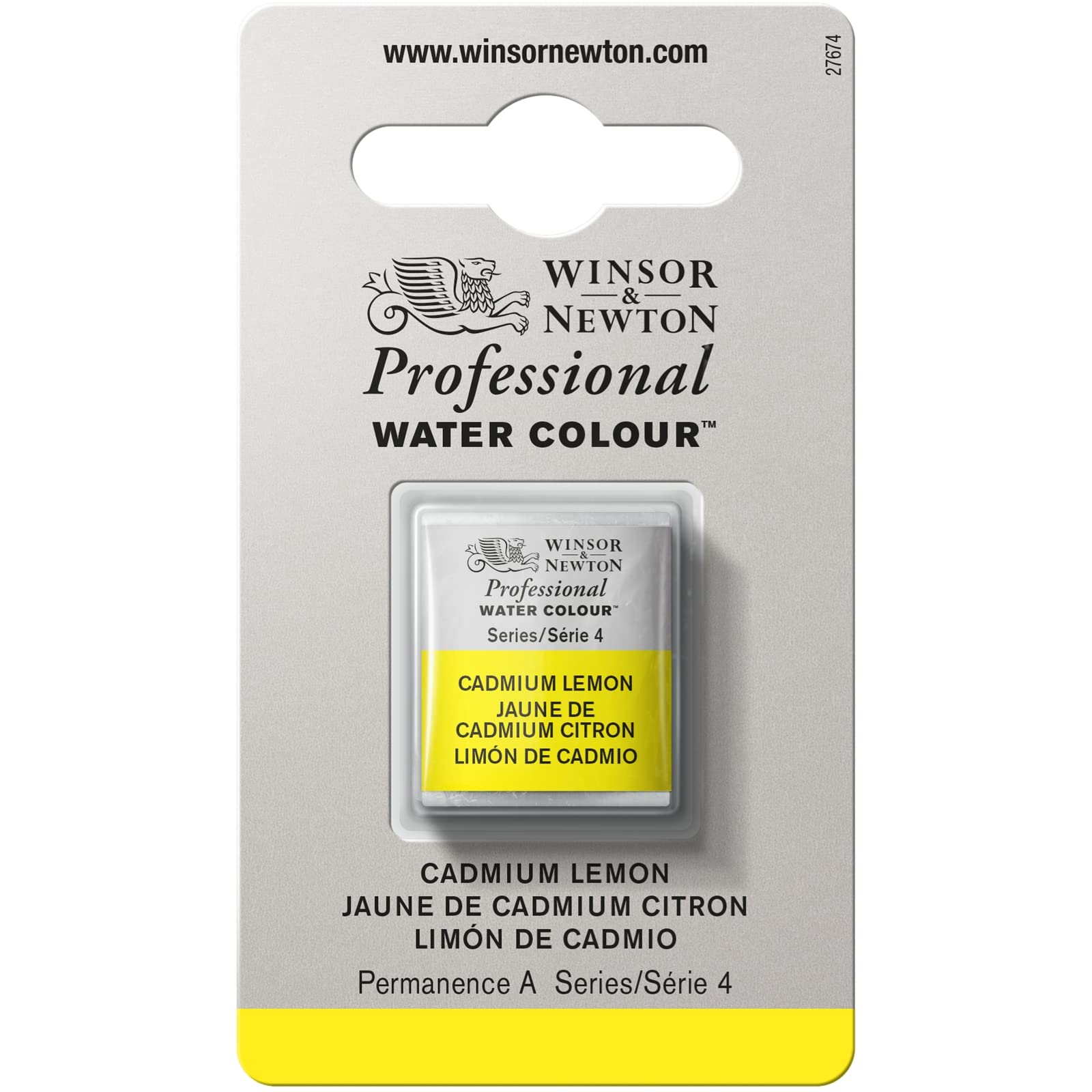 Winsor & Newton Professional Watercolour Paint, Artist Quality, Finest Pigments, Cadmium Lemon, Half Pan โ image 1