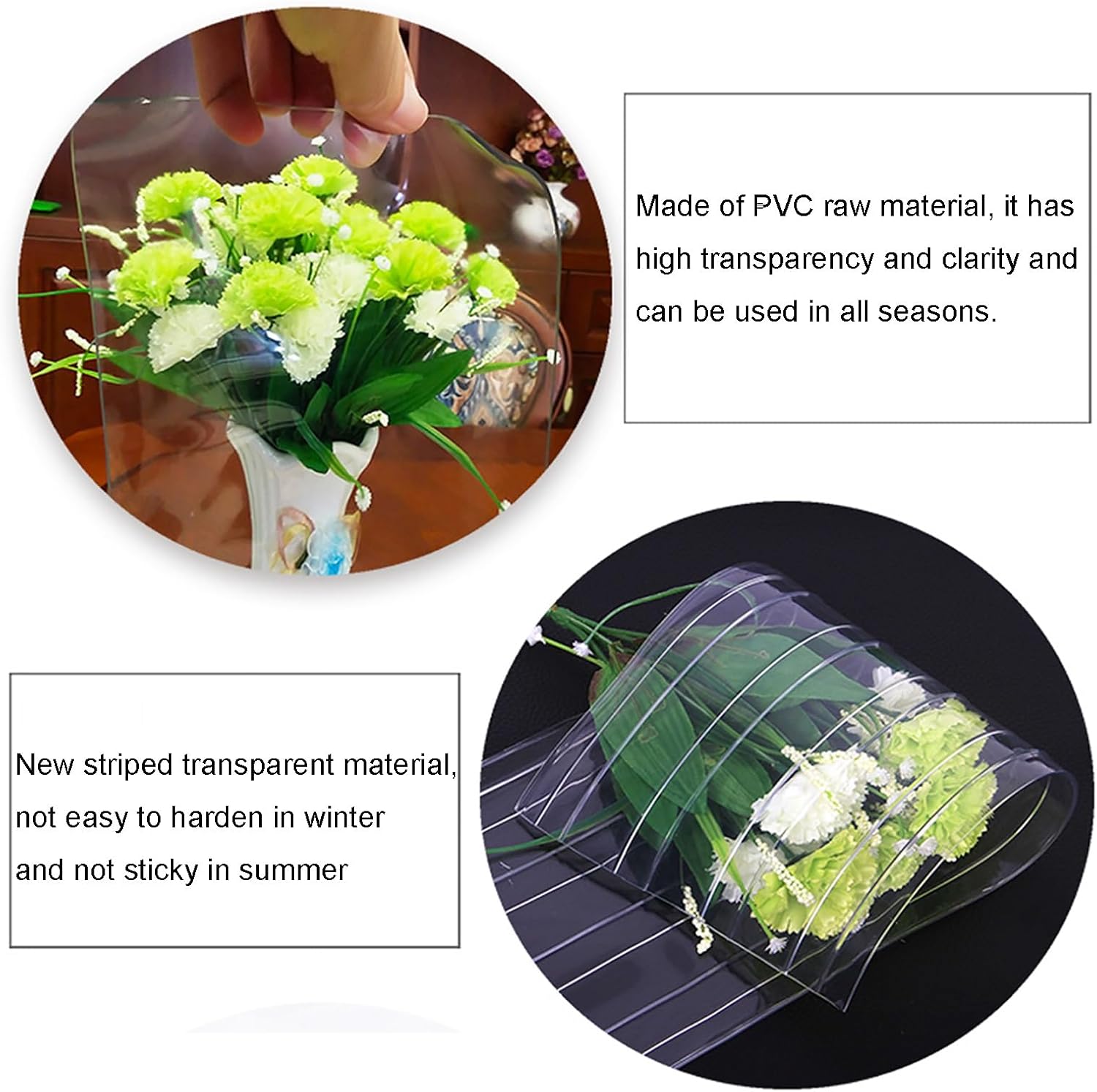 Heavy-Duty PVC Strip Curtains for Freezers, Windproof & Waterproof Door Screen Kit, Transparent Plastic Strips for Balcony & Freezer Doors (240x240cm/94.49x94.49in)