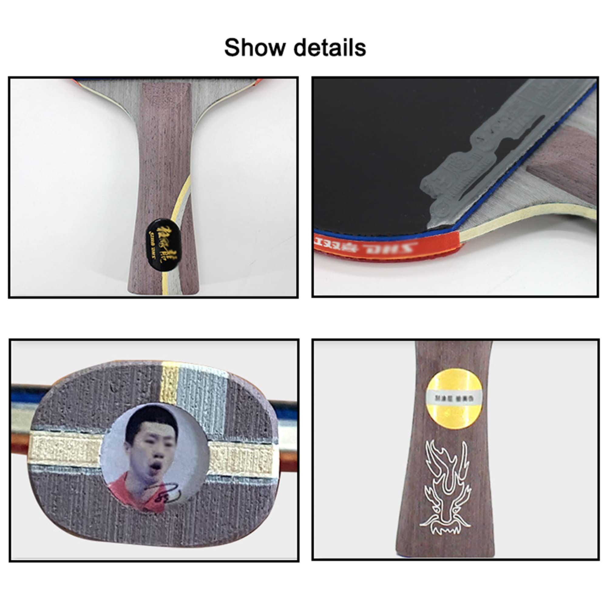Raqueta de Tenis de Mesa con Estuche Rígido de Almacenamiento, Palas Ping Pong Profesional para Competidores de Alto Nivel