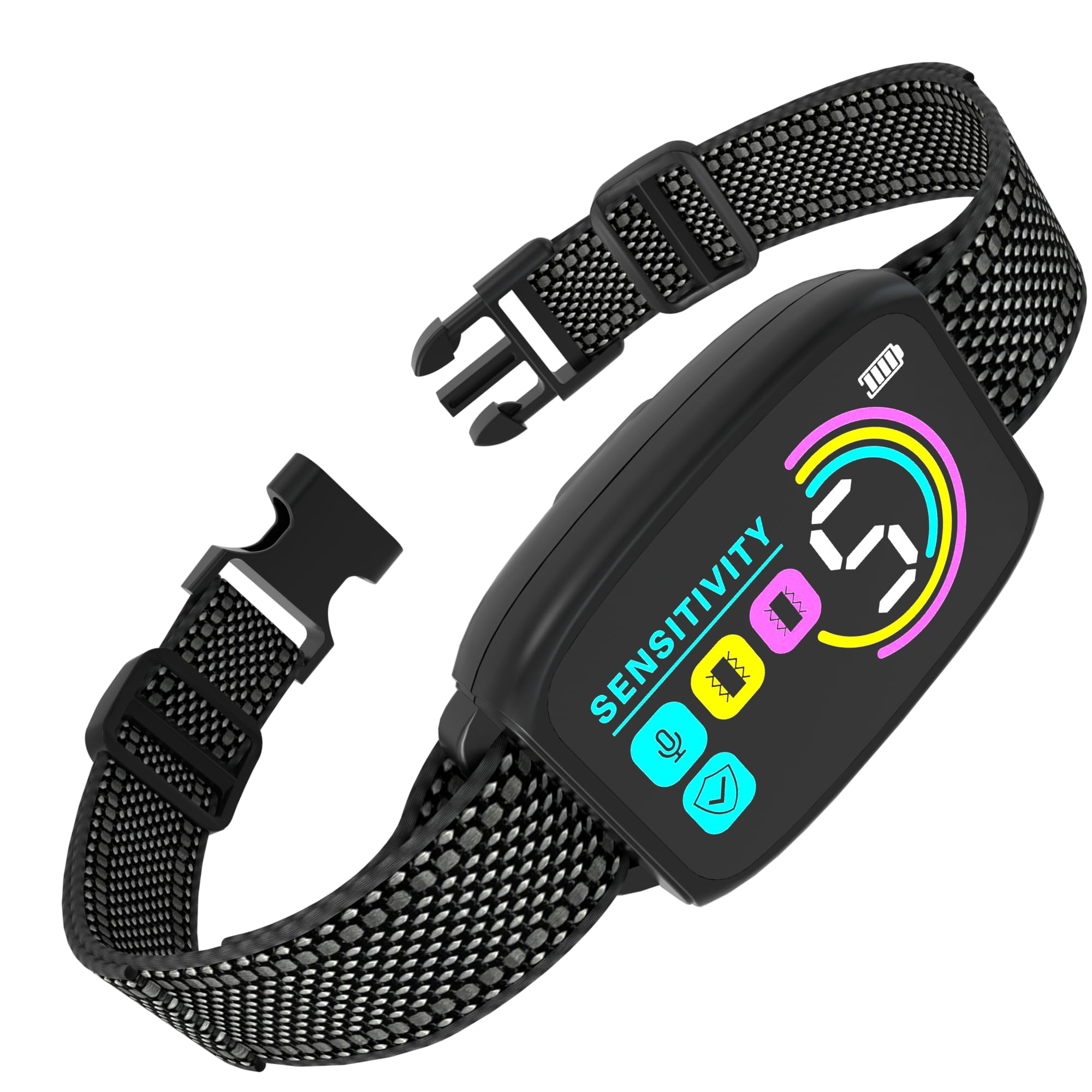 Meloive Collar Antiladridos para Perro,Collar Vibración con 8 Niveles de Sensibilidad Ajustables,4 Modos de Vibración/Fuerte Vibración/Sonido,Resistencia al Agua IP67 y Recargable,Negro