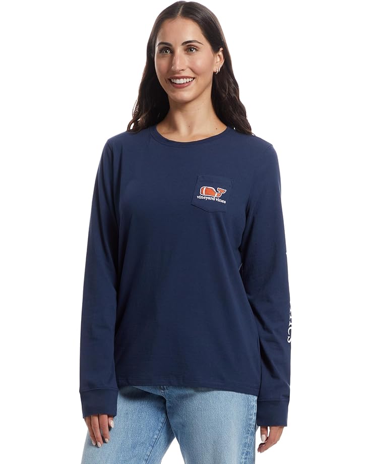Vineyard Vines Tailgating Icons Whale Fill Long-sleeve Pocket Tee - Main View