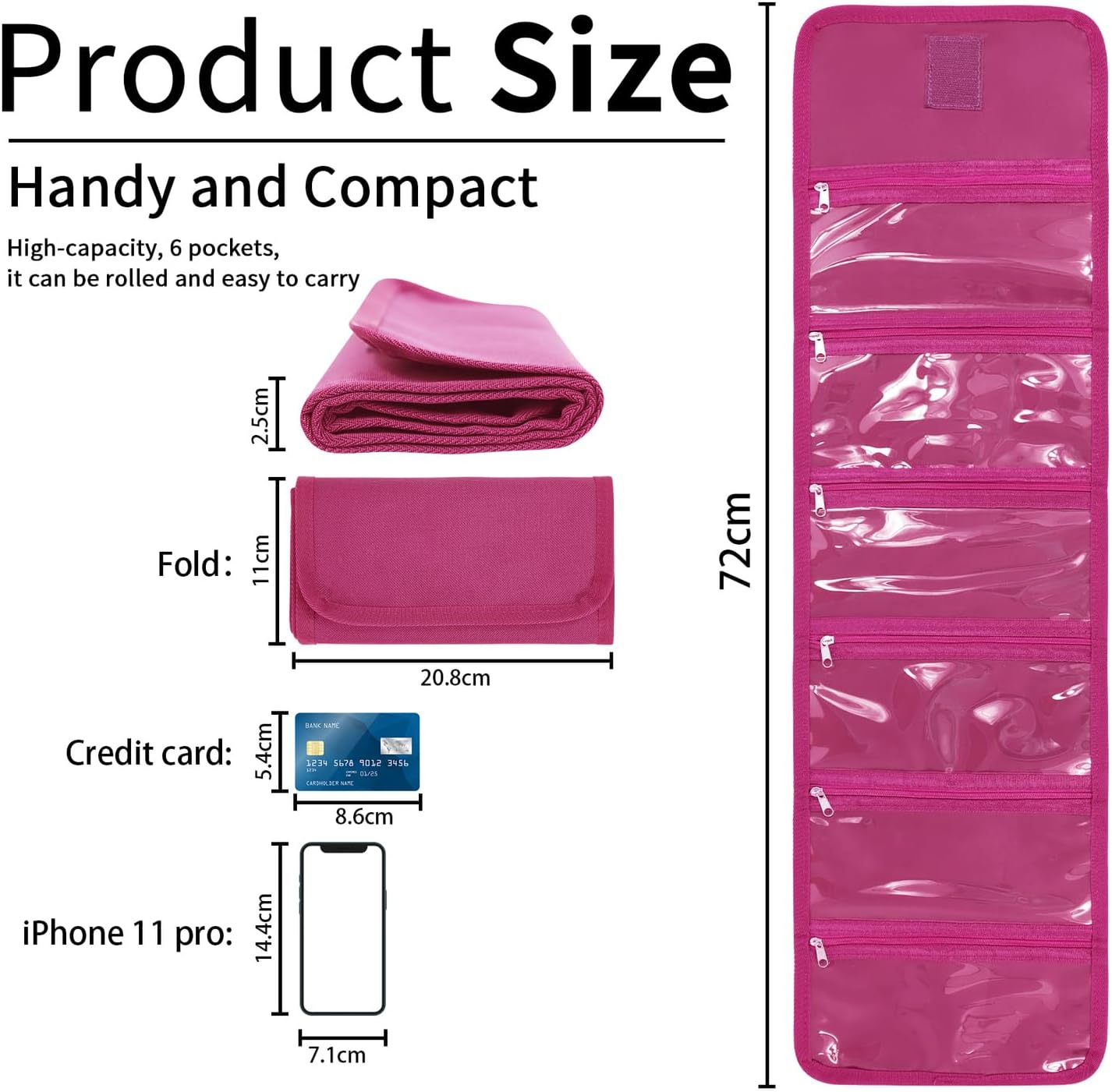 VOCHIC Money Wallet, Money Organizer for Cash with 6 Zippered Pocket Multipack Money Pouch, Cash Bill Organizer, Money Bag Small Travel Money Holder for Budgeting, Receipt and Tips - Image 3