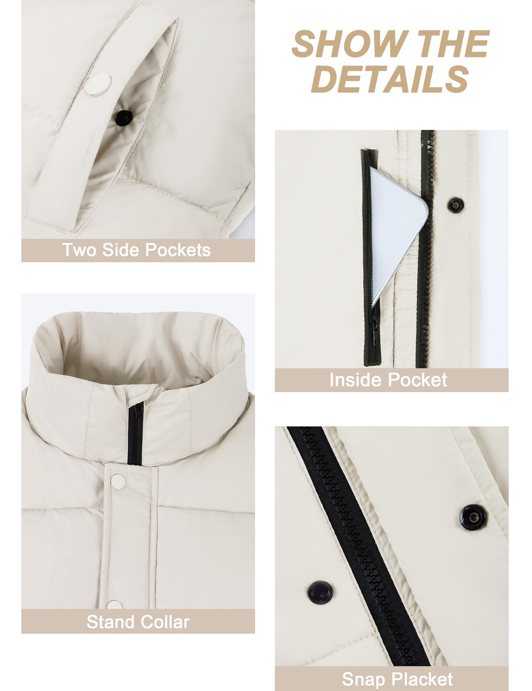 Fengbay Gilet da donna senza maniche Puffy Cropped Gilet con colletto alla coreana Gilet trapuntato a bolle leggere alla moda 2025