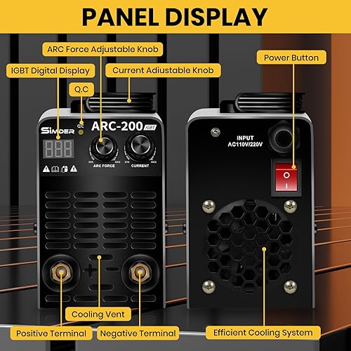 Miniatura 5 de SSimder - Soldador de palo de 110 V, 220 V, doble voltaje, 4.98 libras, mini máquina de soldadura MMA portátil IGBT inversor ARC fuerza soldador de
