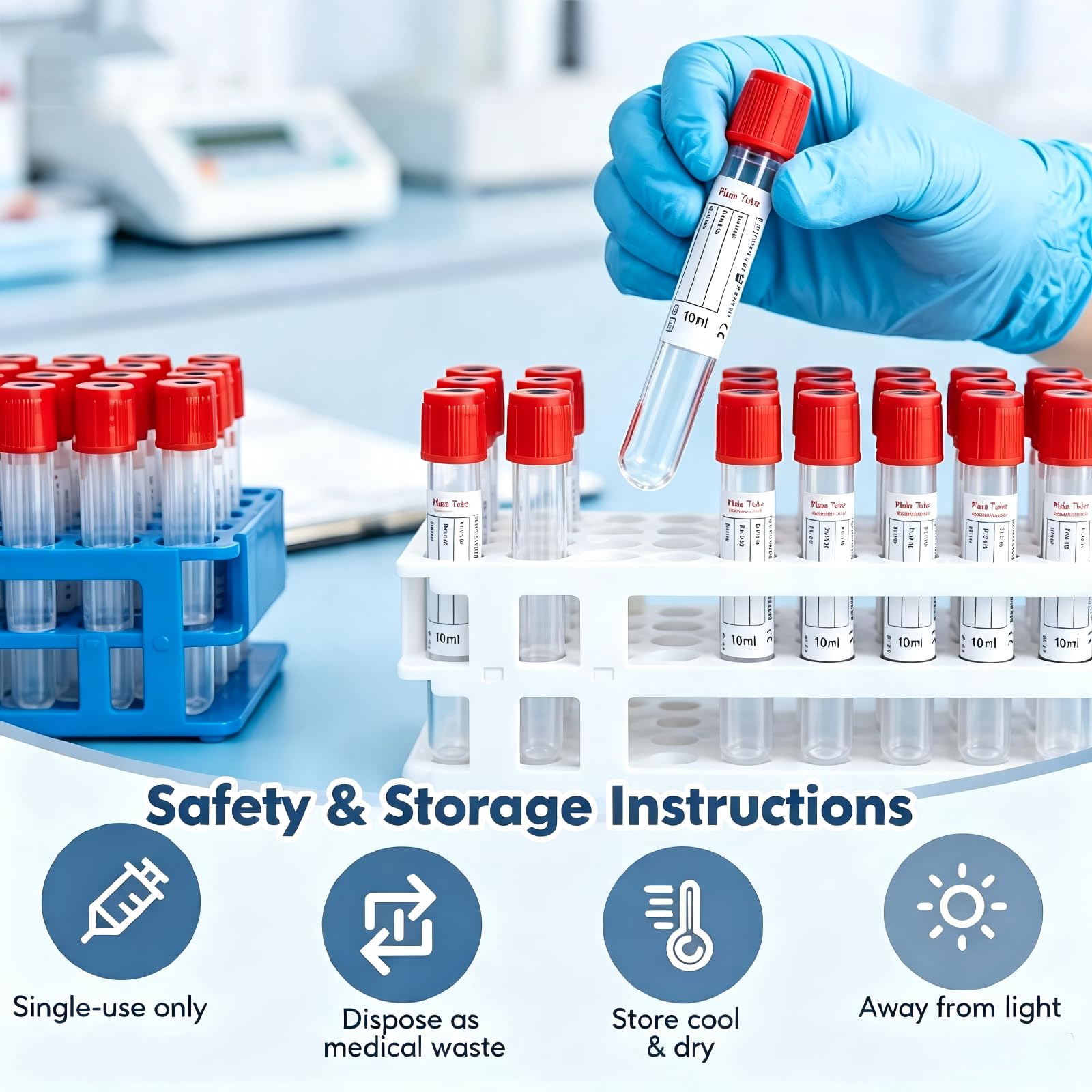 Lab Sample Tubes - 100 Pcs 10ml -4