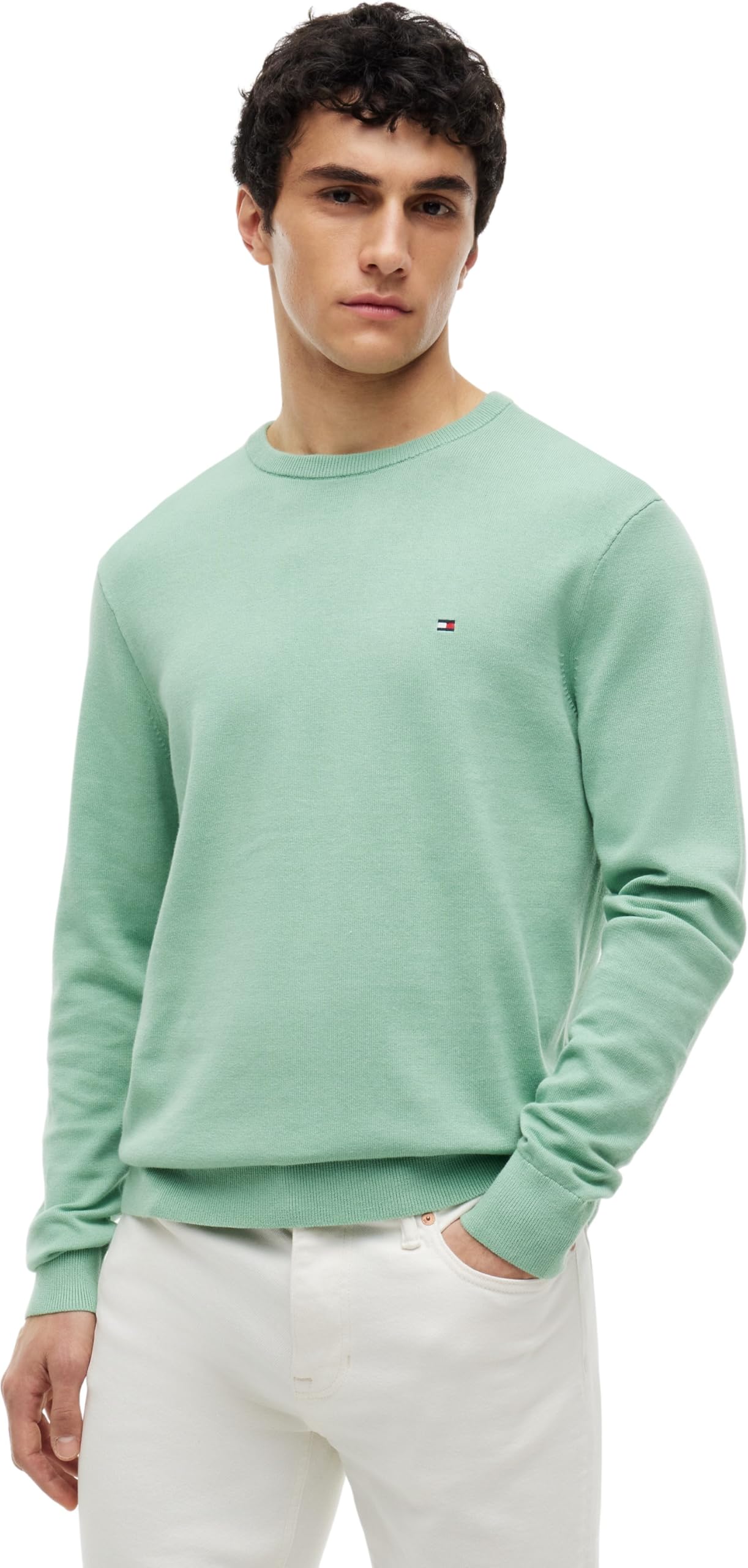 Tommy Hilfiger Rundhalspullover ESSENTIAL COTTON Crewneck Regular Fit Premium Mode