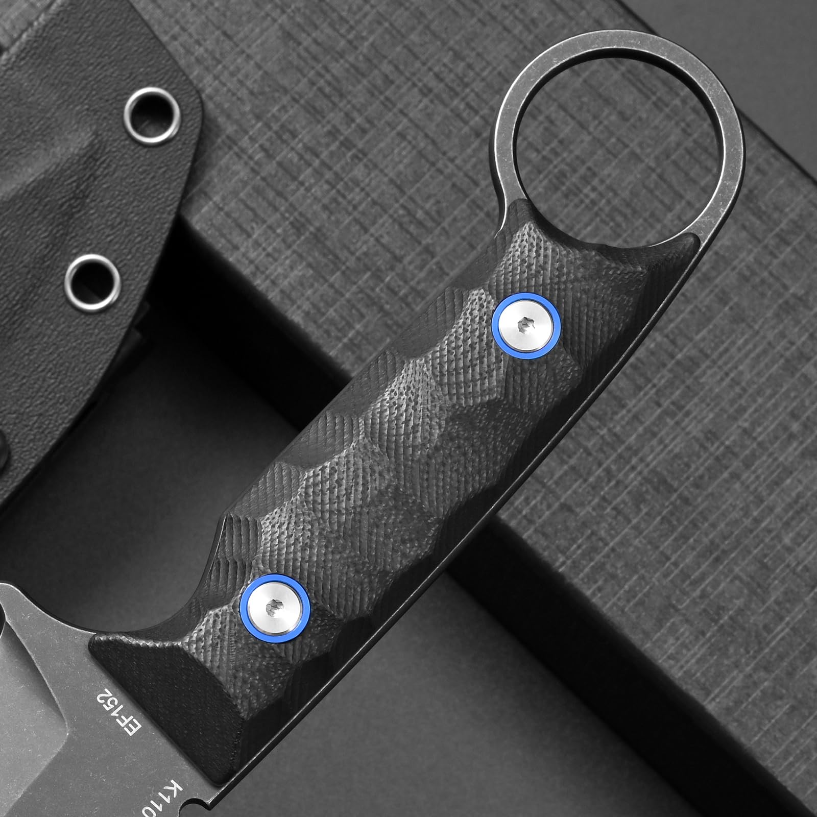 Eafengrow EF152 Fixed Blade Knife K110 Steel Blade G10 Handle Full Tang EDC Tool Knife for Outdoor Working Camping Hiking