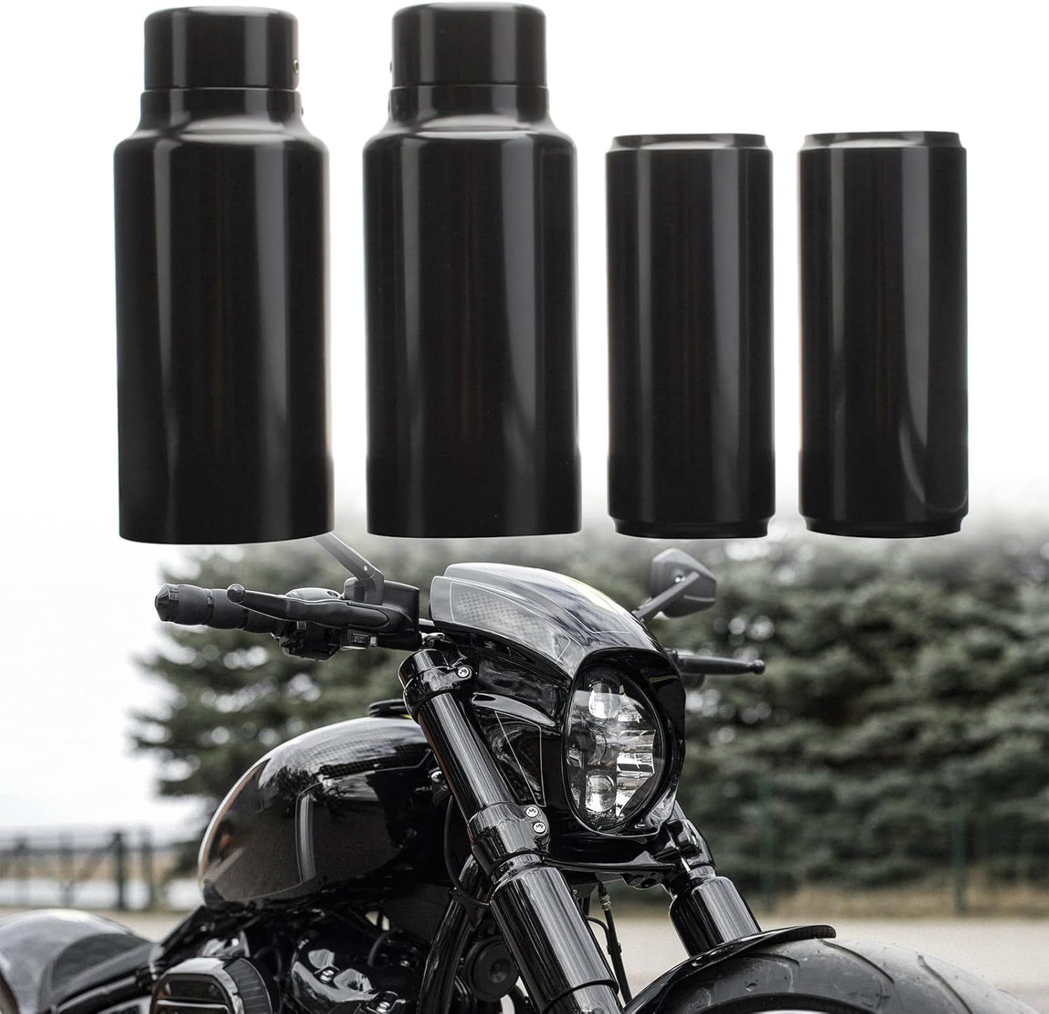 6in1 Fork Cover Set for Harley Softail Breakout FXBR FXBRS 2018-2025 Black