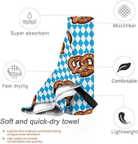 Miniatura 3 de Pretzels - Toalla de playa de microfibra de gran tamaño, de secado rápido (31.5 x 63 pulgadas), a prueba de arena, absorbente, compacta, manta de