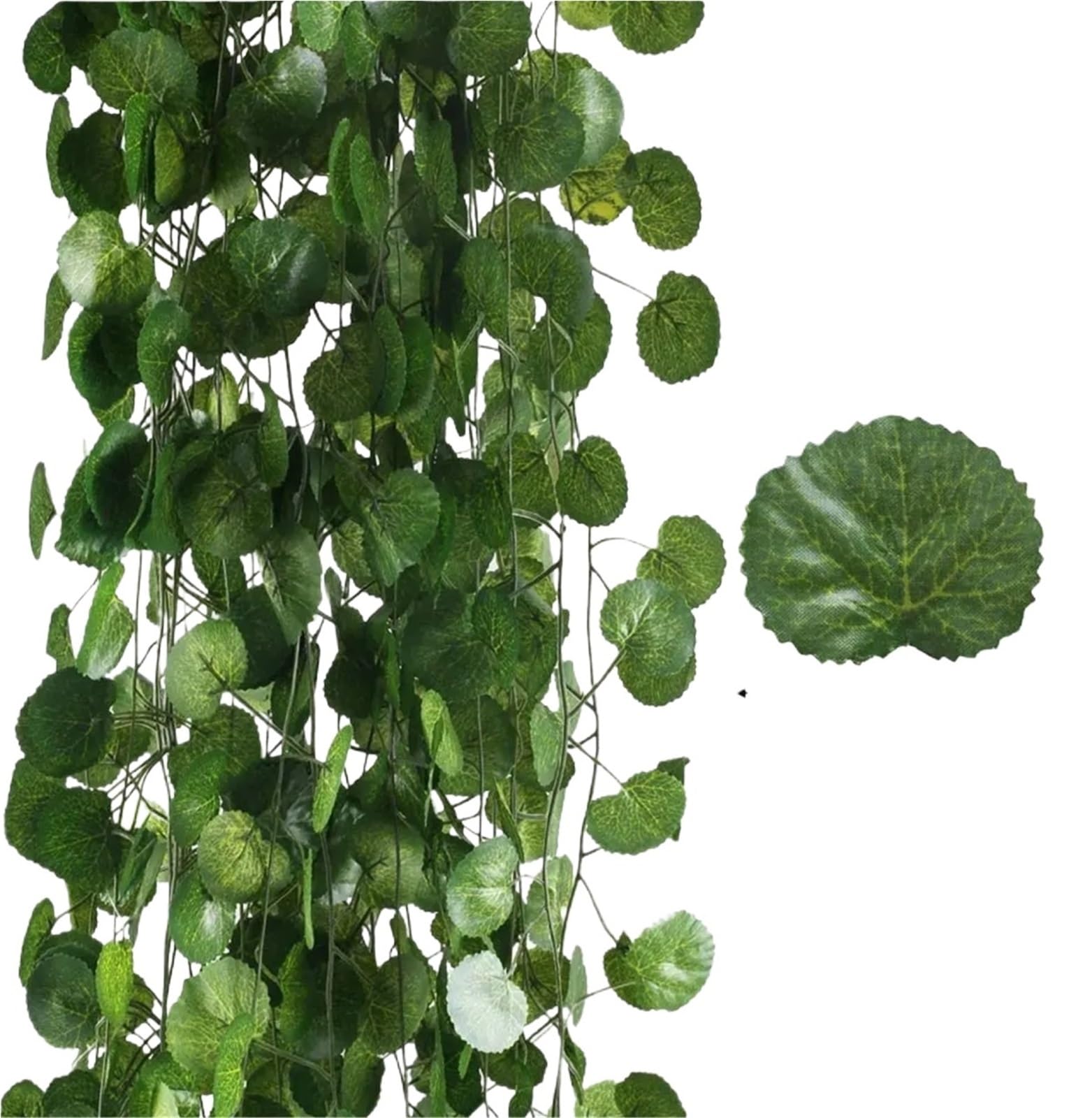 Enredadera Artificial de Hiedra Guirnalda de hiedra artificial de 2 m, 24 unidades, plantas colgantes de enredaderas falsas, hojas verdes for decoración de fiestas y bodas con temática de jungla para