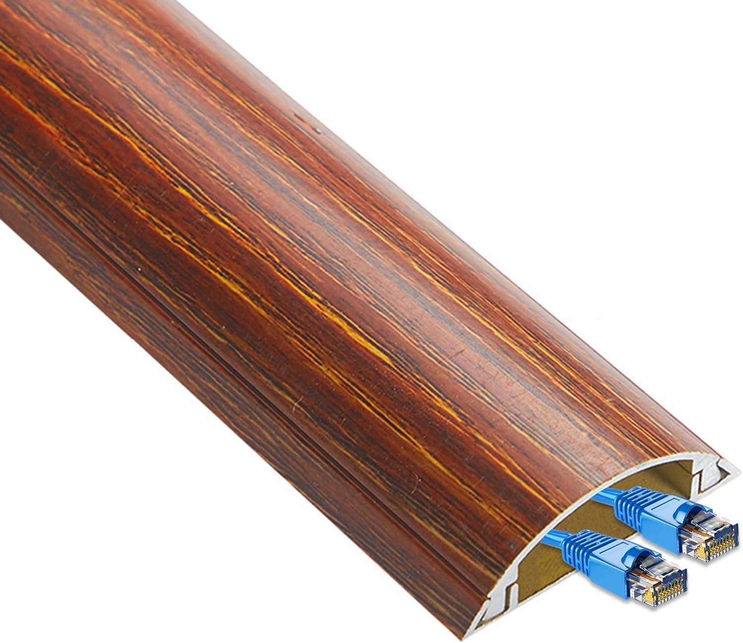 Canalina for cavi, fili metallici Protezione gestione cavi Spegnitore con cappucci ad arco/copertura for palcoscenici Magazzino Pavimento Pareti Linee Cavi for altoparlanti, 1 M(Wood color,39.5mm)