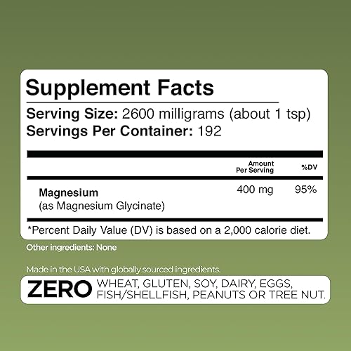 Miniatura 8 de Gade Nutrition - Polvo de glicinato de magnesio puro Sin OMG, sin gluten, sin relleno, altamente absorbente Fabricado en Estados Unidos