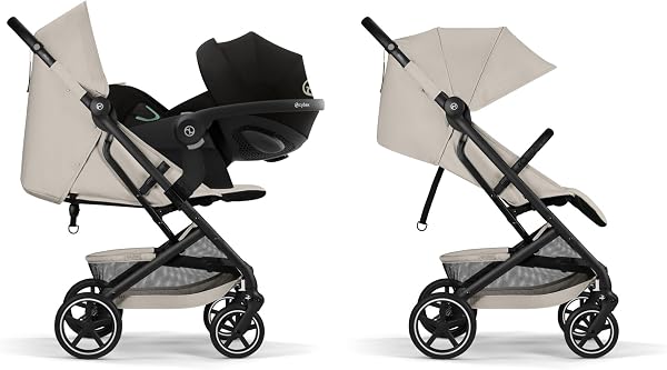 CYBEX Gold Silla de Paseo BEEZY con Reclinado Horizontal Ergonómico, Desde el Nacimiento Hasta los 4 Años Aprox (Máx. 22 kg), Plegable y Compacta, Sistema de Arnés con Una Mano, Dune Grey - 5