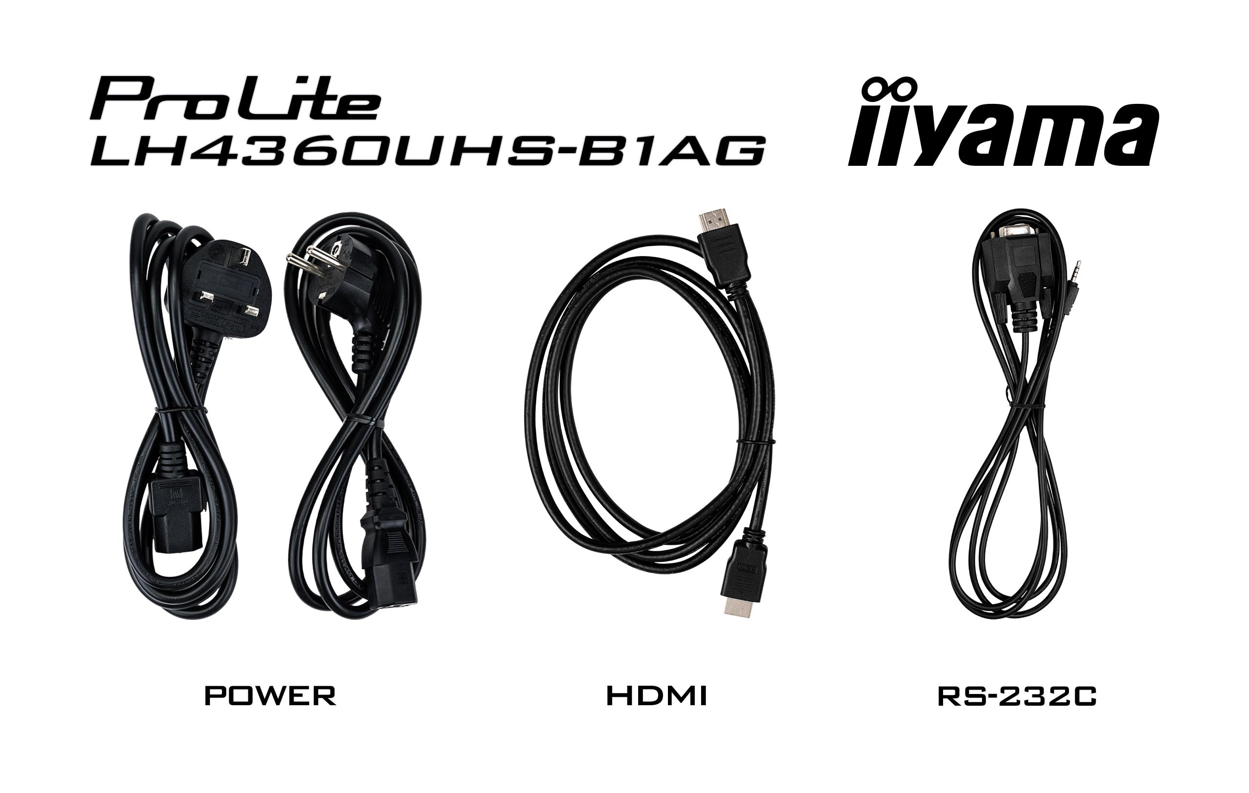iiyama Prolite LH4360UHS-B1AG 108cm 42.5" Digital Signage Display VA LED Panel 4K UHD HDMI Audio-Out USB2.0 RS-232c RJ45 Mediaplayer Android 11 OS WiFi 24/7 schwarz