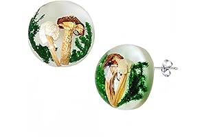 One-of-a-Kind Mushroom Forest Earrings and Necklace