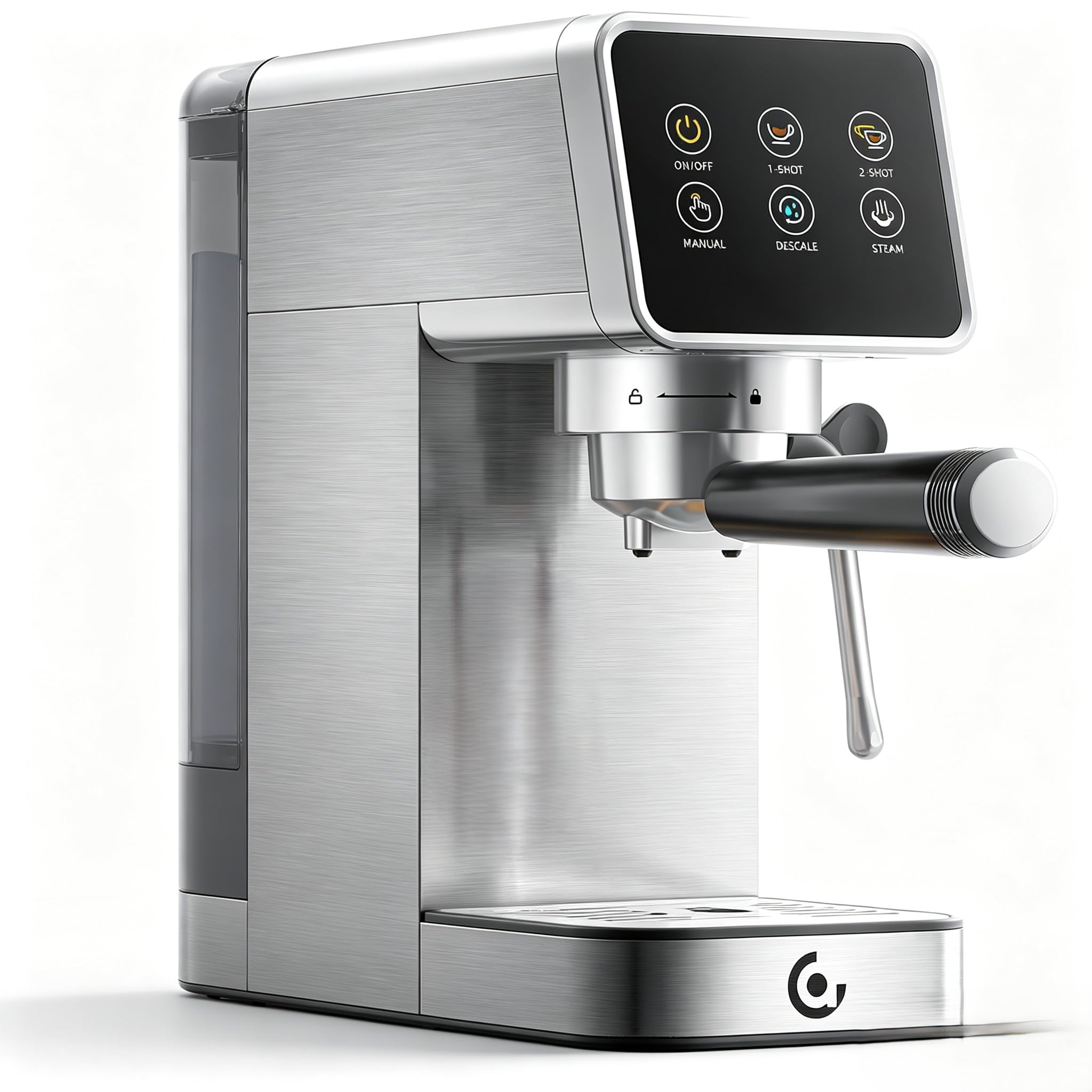 AMZCHEF 20 Bar Espresso Machine with LED Touch Screen, Satin Silver