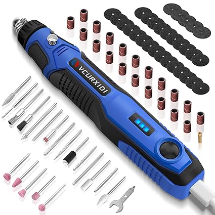 4V Rotary Tool Kit with 72pcs Accessories, VCURXIDI Upgraded Anti-Blocking Mini Cordless Rotary Tool, 3-Speed and USB Charging Multi-Purpose Power Tool for Sanding, Polishing, Drilling, Engraving, DIY