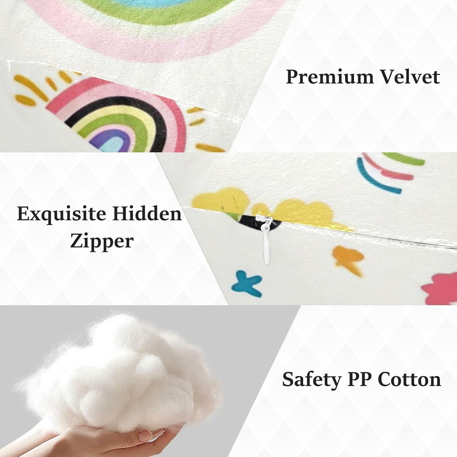 Rainbows and Llama Human-Shaped Pillow Soft Body Pillows Washable Velvet Pillows for Anxiety Relief Sleeping Cuddling & Support