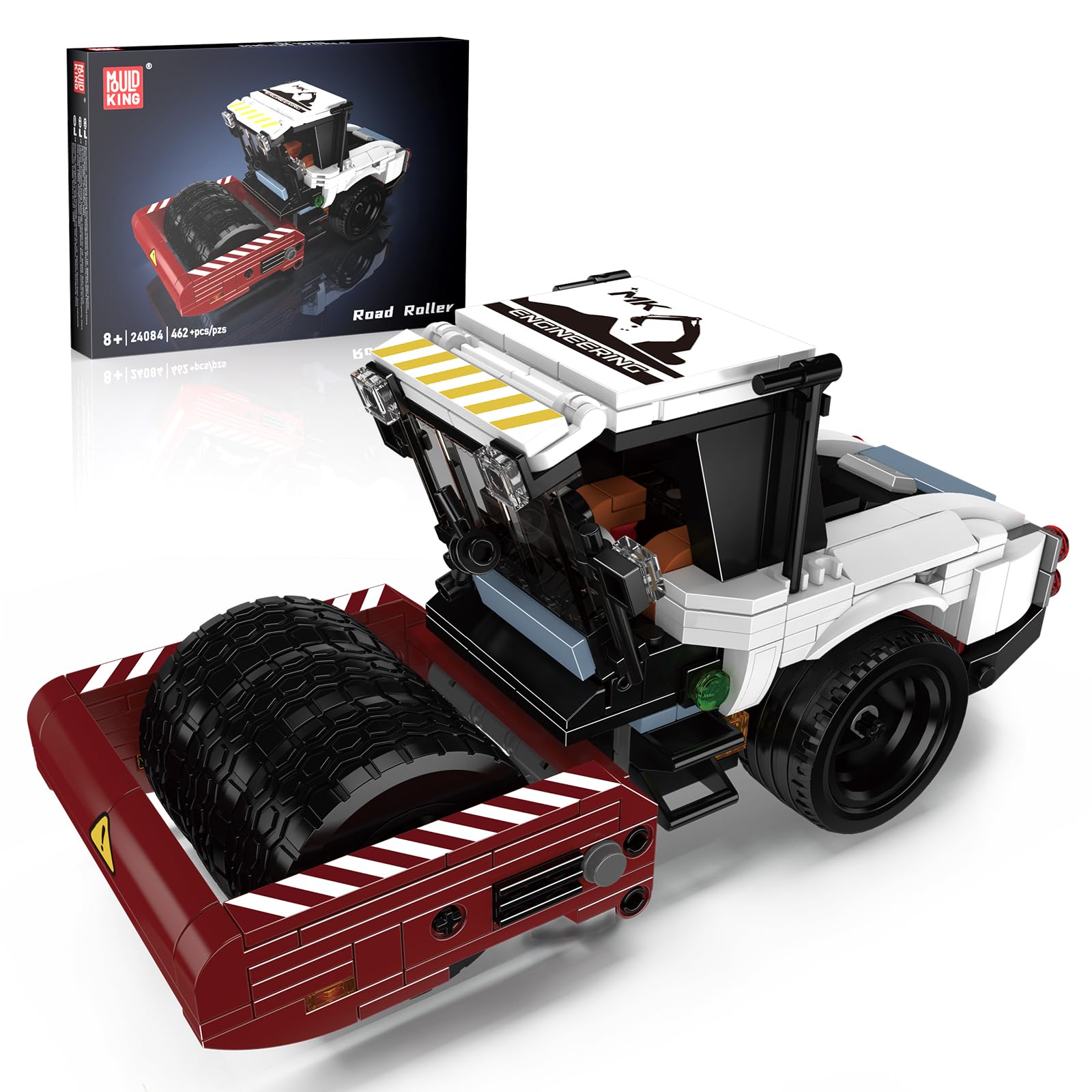 Mould King 24084 Straßenwalze Bausteine Traktor Klemmbausteine Baustelle Mechanischer MOC Klemmbausteine Spielzeug Sammlerstücke Geschenke für Erwachsene (462 Teile)
