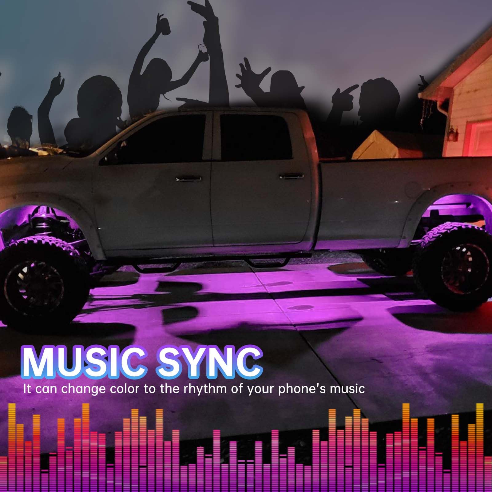 10 Pods RGB LED Rock Light, 60 LED de Alto Brillo Kit de neón a Prueba de Agua de la luz del Coche con Control de App/RF luz de la Roca de 16 Millones de Colores para SUV vehículos Todo Terreno