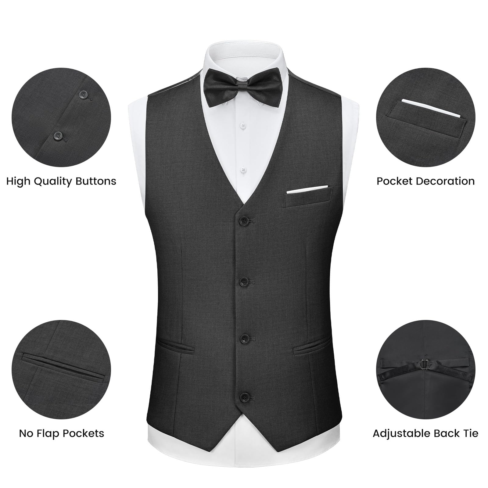 Trajes para Hombre de 3 Piezas Slim Fit Elegantes Negocio Boda Traje Blazer Chalecos Pantalones