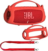 Vista 11 de JCHPINE Funda de Silicona para Altavoz Bluetooth Portátil JBL Charge 5, Soporte de Piel Protectora para Accesorios de Altavoz JBL Charge 5