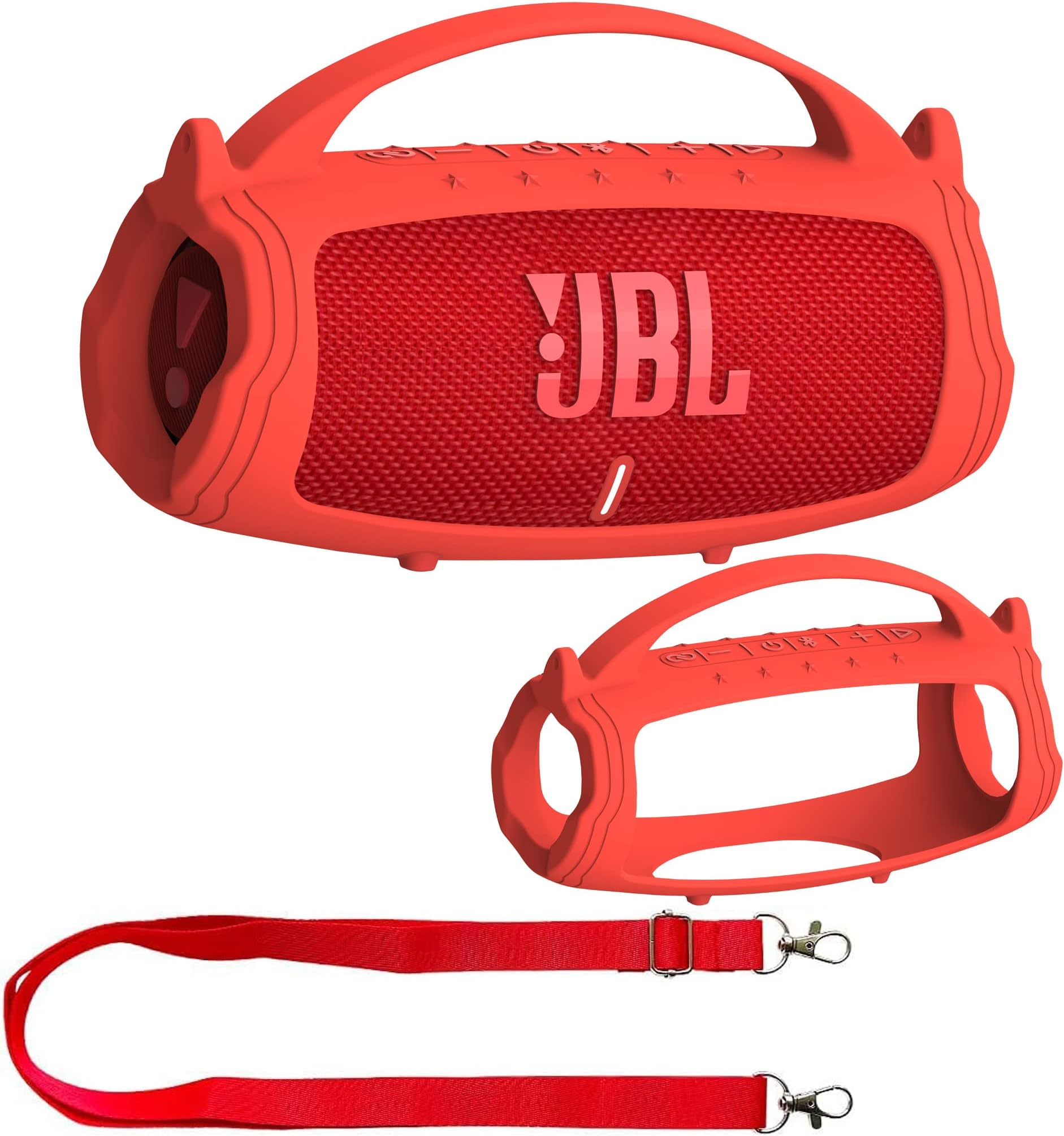 - JCHPINE Silicone Cover Case for JBL Charge 5 Portable Bluetooth Speaker, Protective Skin Holder for JBL Charge 5 Speaker Accessories (Red Case, NOT Fit Wi-Fi Version)