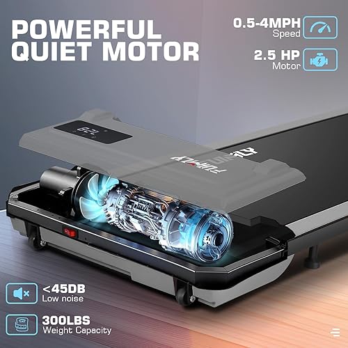 Miniatura 32 de FUNMILY Walking Pad Treadmill with Incline, Portable Under Desk Treadmills for Home 300 lbs Weight Capacity, 2.5HP Quiet Electric Jogging Running