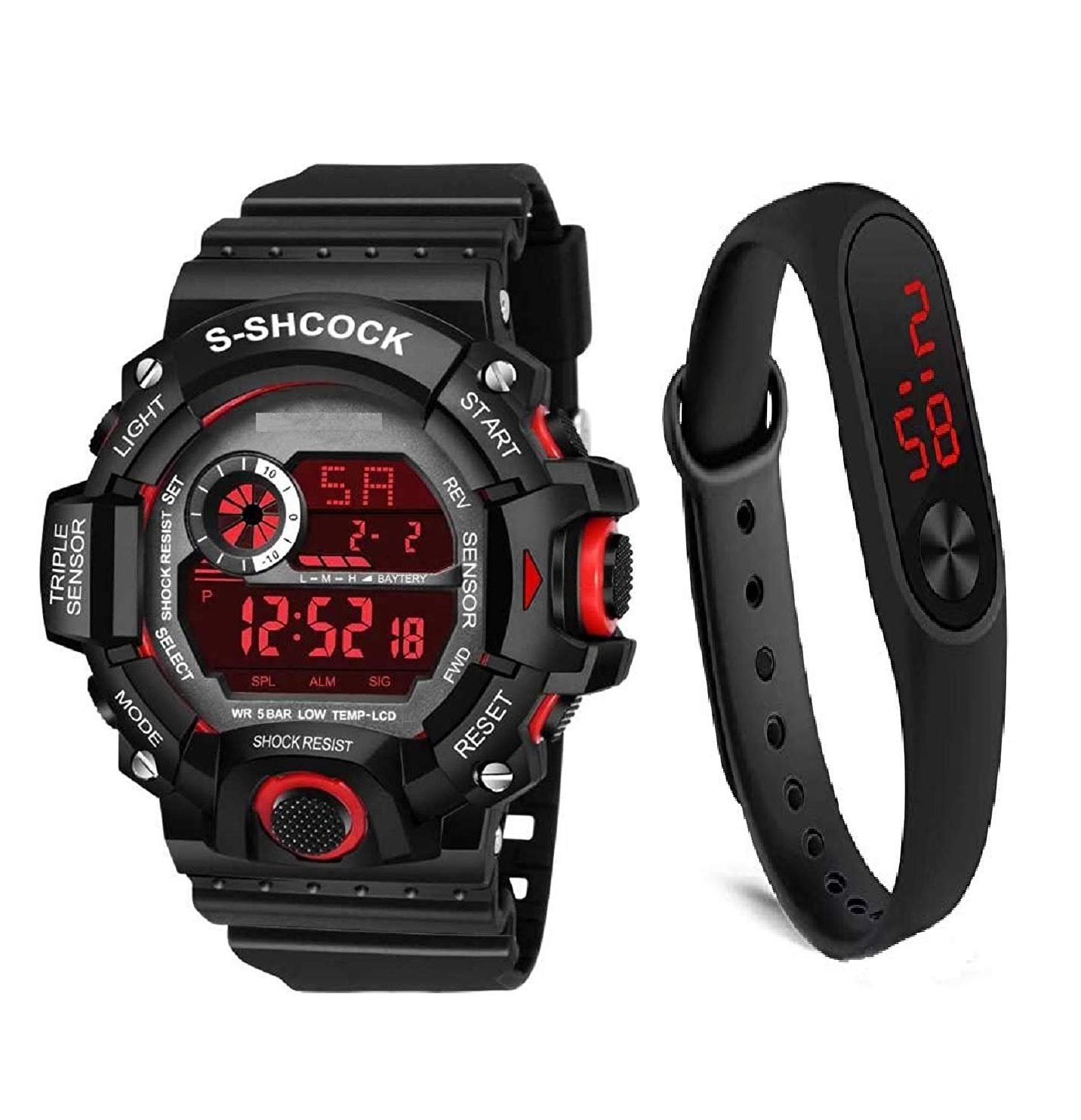sba prime Digital Black & Led Watch for Men & Boys.(Combo) (B08246LZ68) Amazon Price History, Amazon Price Tracker