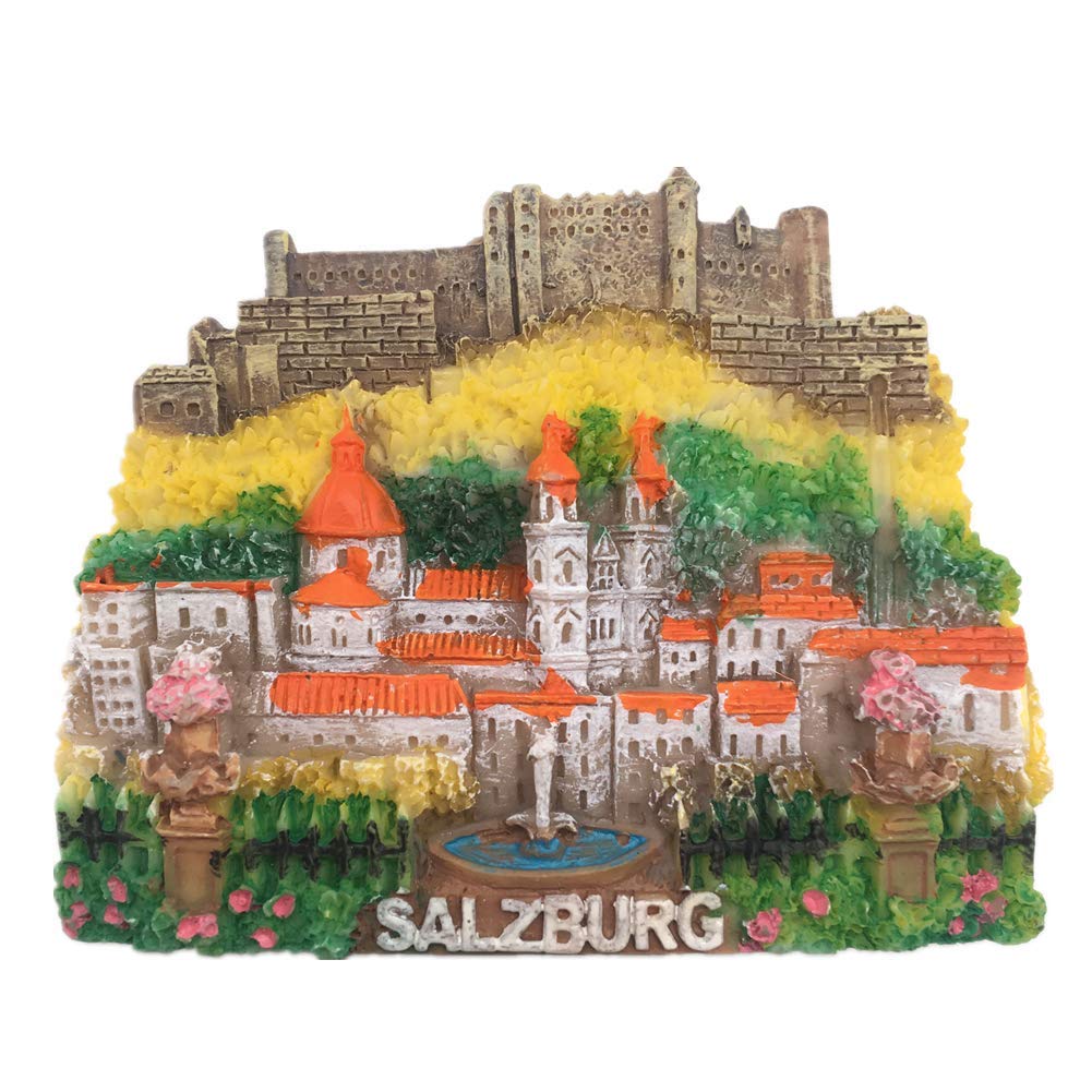 Weekino Salzburg 13 Fridge Magnet Hohensalzburg Fortress Salzburg Austria 3D Resin Handmade Craft Tourist Travel City Souvenir Collection Letter Refrigerator Sticker