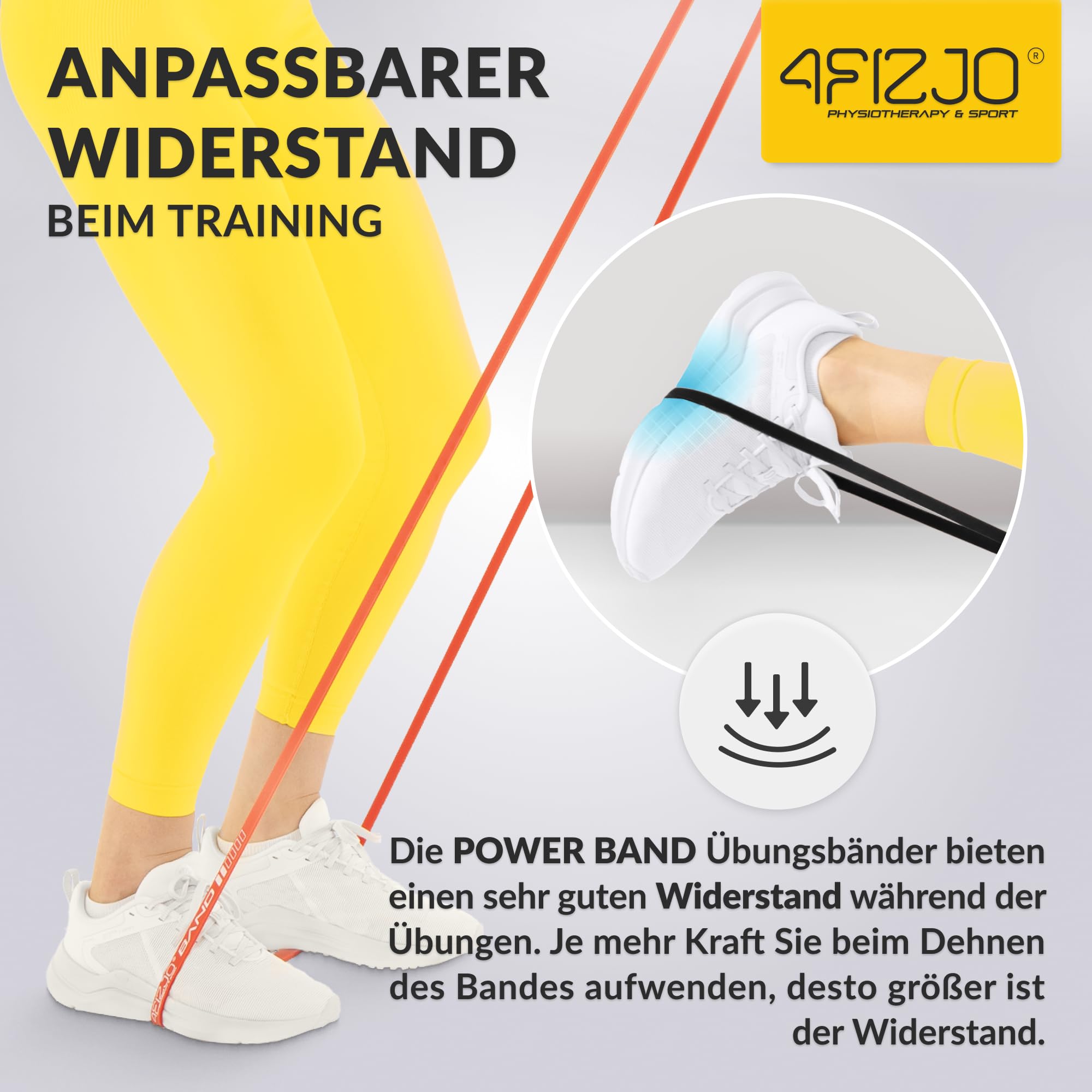 4FIZJO Latex Fitnessbänder, 208x1,3x0,45 cm, Leichter Widerstand Hypoallergen, Widerstandsbänder krafttraining, Calisthenics Equipment, Trainingsband für Yoga, Gymnastikband