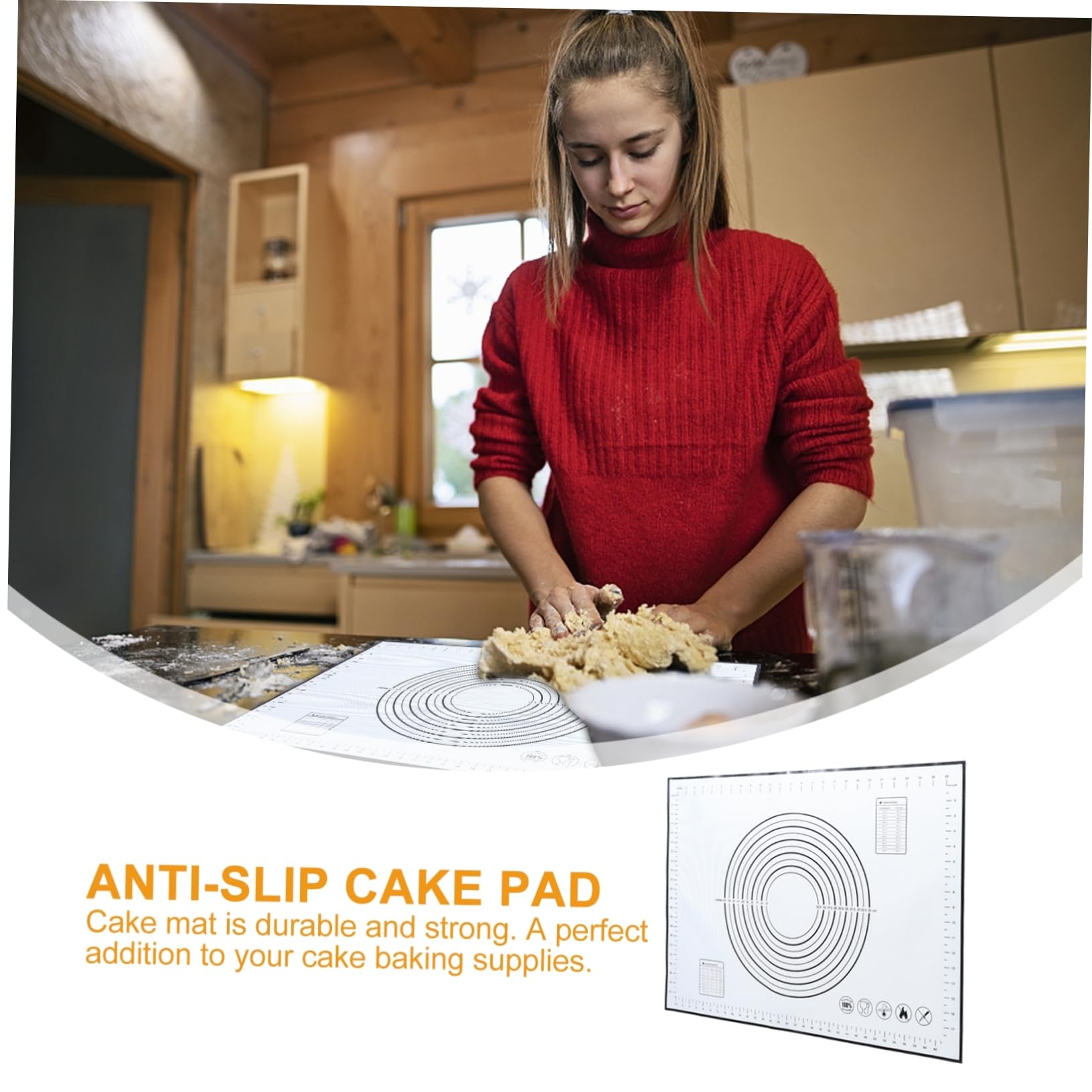 ABOOFAN 2 Pièces Tapis de cuisson en silicone tapis de comptoir de table chignon moules à pâtisserie rôtissoire de gâteau pratique de gâteau antidérapant Macaron four