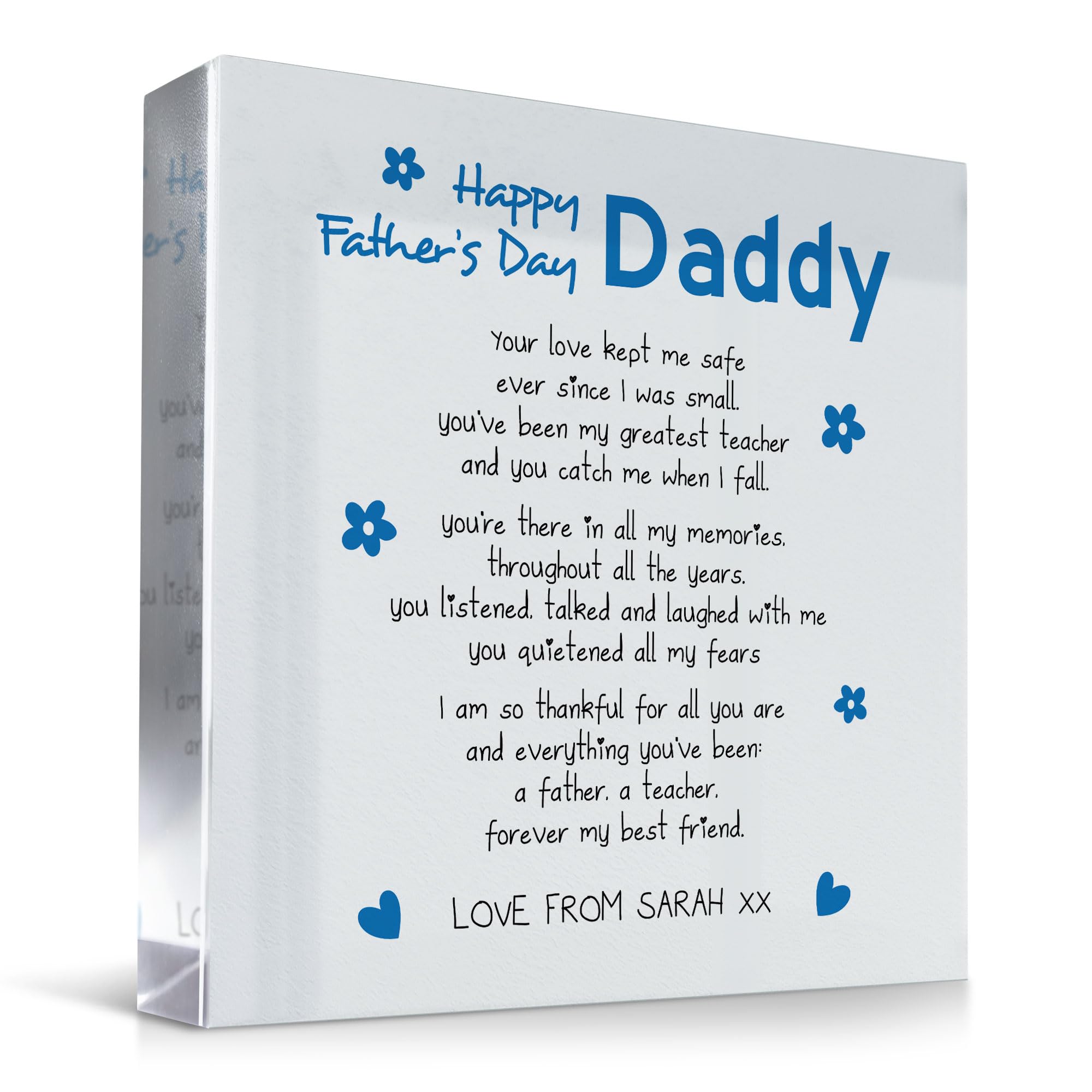 Red Ocean Happy Fathers Day Gift Personalised Gift For Dad Daddy Acrylic Photo Plaque Gift For Fathers Day Thank You Gift For Dad From Daughter Son Love Gift Keepsake Gift For Dad