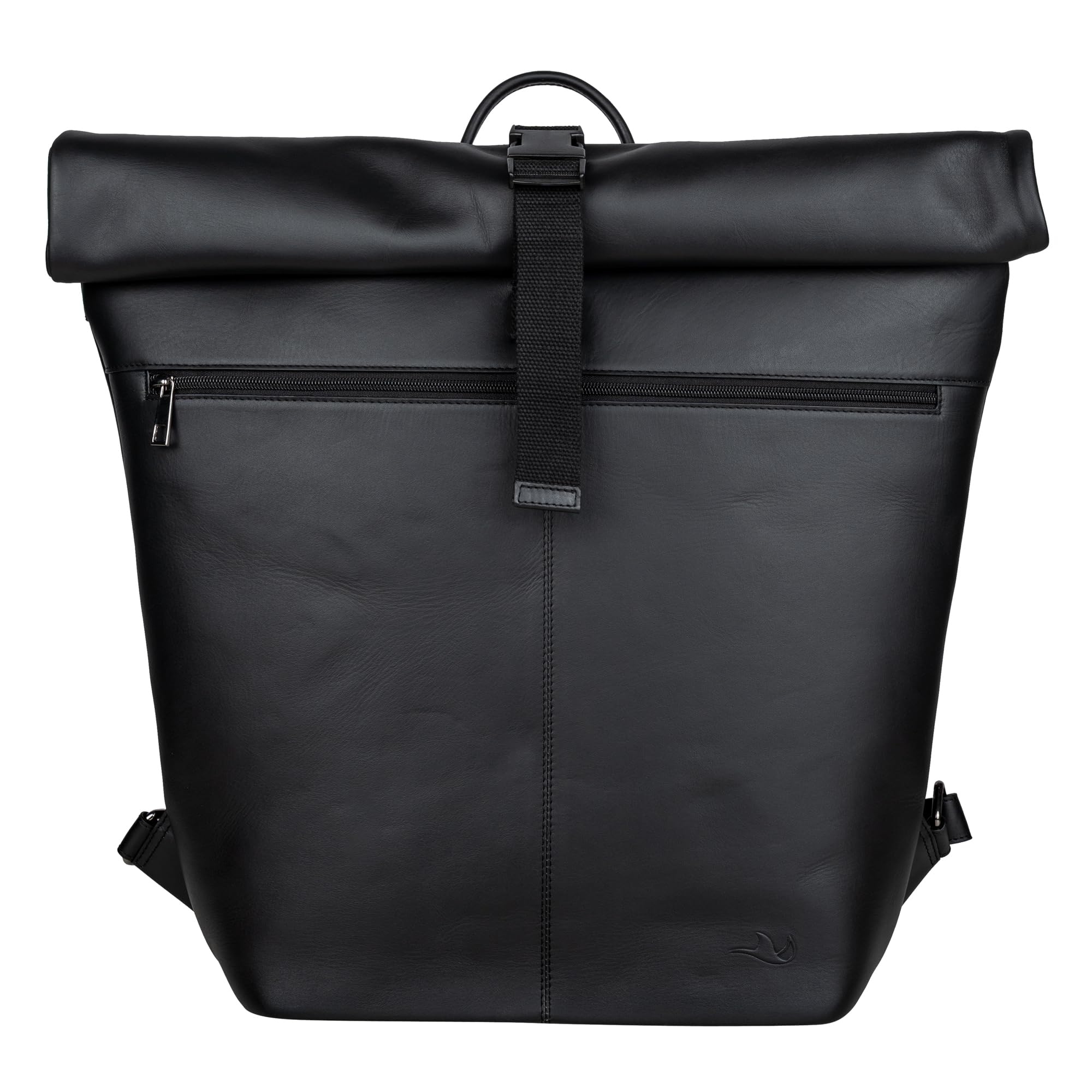 MANTA Echtleder Rolltop Backpack, flexibler Kurierrucksack, Fahrradrucksack aus Leder, Businessrucksack mit 16-Zoll Laptopfach, Handgefertigter Rucksack, stilvoll & modern, Daypack für Job & Freizeit