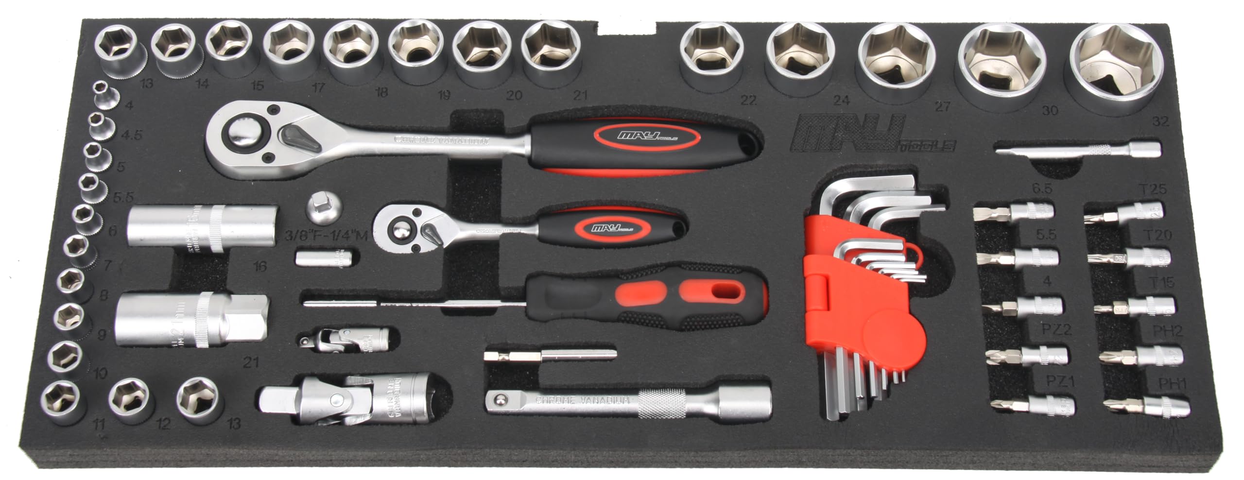 Cofre con herramientas 3 cajones y 1 compartimento superior para guardar herramientas, negro, 103 piezas