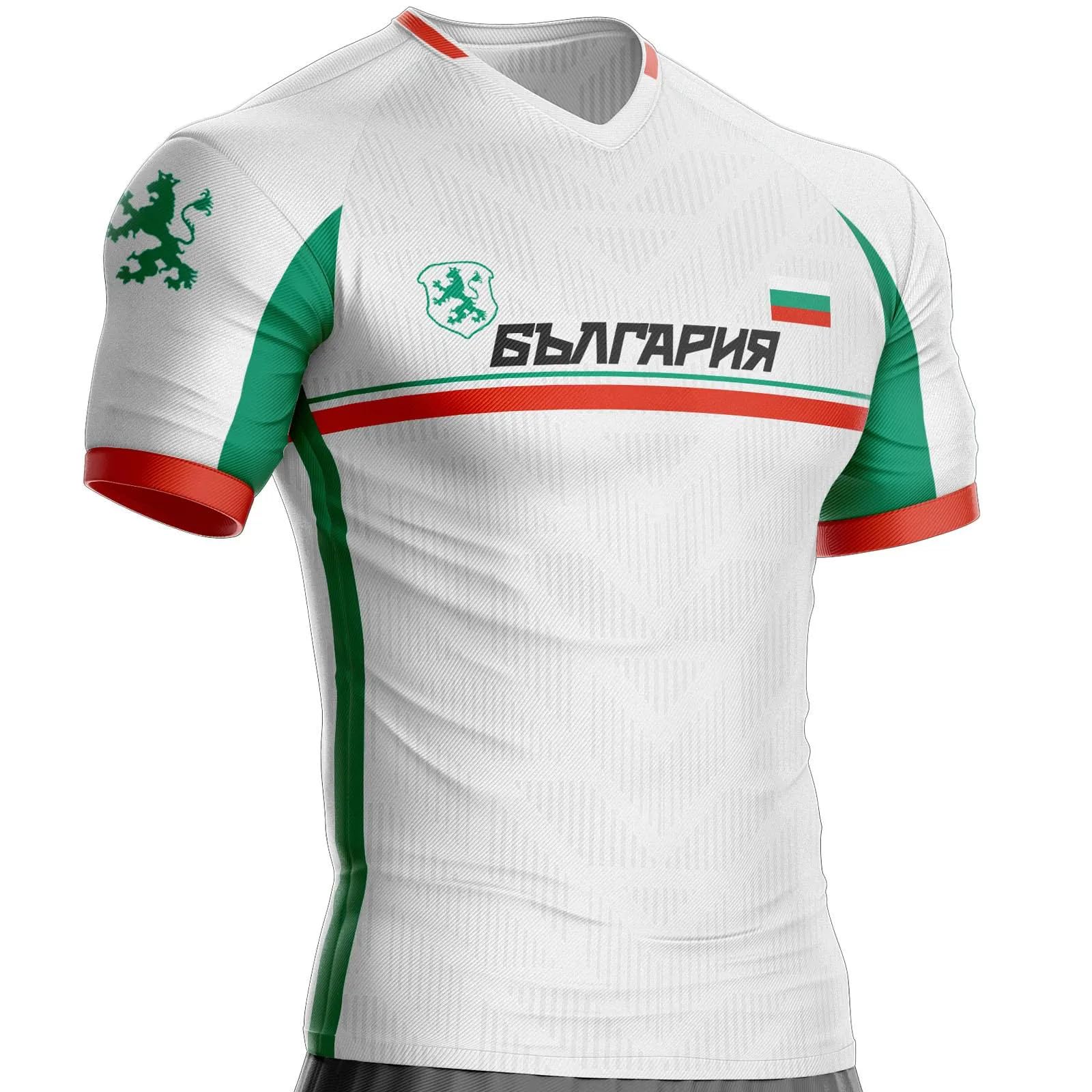 UNITIF Bulgaria Football Jersey BLG-473 Bulgarian Flag (UK, Alpha, L, Regular, Regular, White)