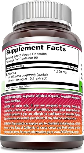 Miniatura 5 de Amazing Formulas Echinacea  1300 mg por porción  360 cápsulas vegetales  Sin OMG  Sin gluten  Fabricado en Estados Unidos