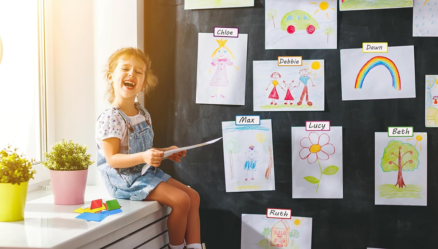 Dry Erase Magnetic Labels: 80PCS, 3x1.2”, Magnetic Name Tags Plates for School Classroom & Office, Reusable Name Magnets for Whiteboards, Lockers, Iron Shelf & Fridge image 2