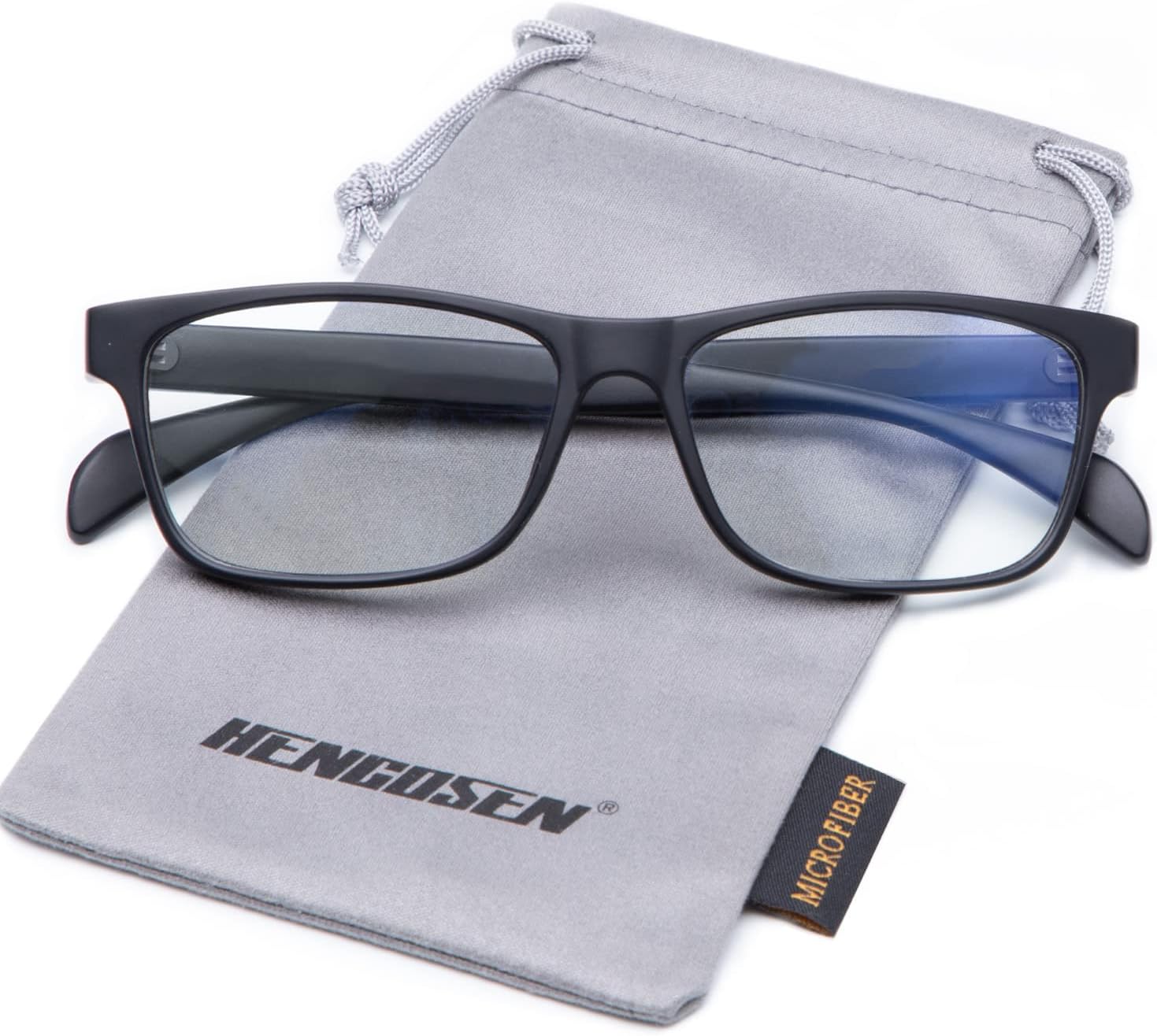 HENGOSEN Blue Light Blocking Glasses for Men and Women, Upgraded Computer Gaming Glasses with Clear Lens Anti Eye Strain