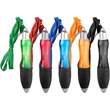 Tabanzhe Wide Grip Pens-5PCS Big Fat Ballpoint Pens Black ink Portable Lanyard Pens Wide Body Multicoloured Ballpoint Pen Set for Adults Kids Arthritis Parkinson's Office School Students