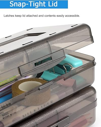 Miniatura 5 de Tamaki 1 Paquete Caja de Lápices de Plástico de Gran Capacidad Cajas de Lápices Transparentes con Tapa de Cierre Hermético Diseño Apilable y