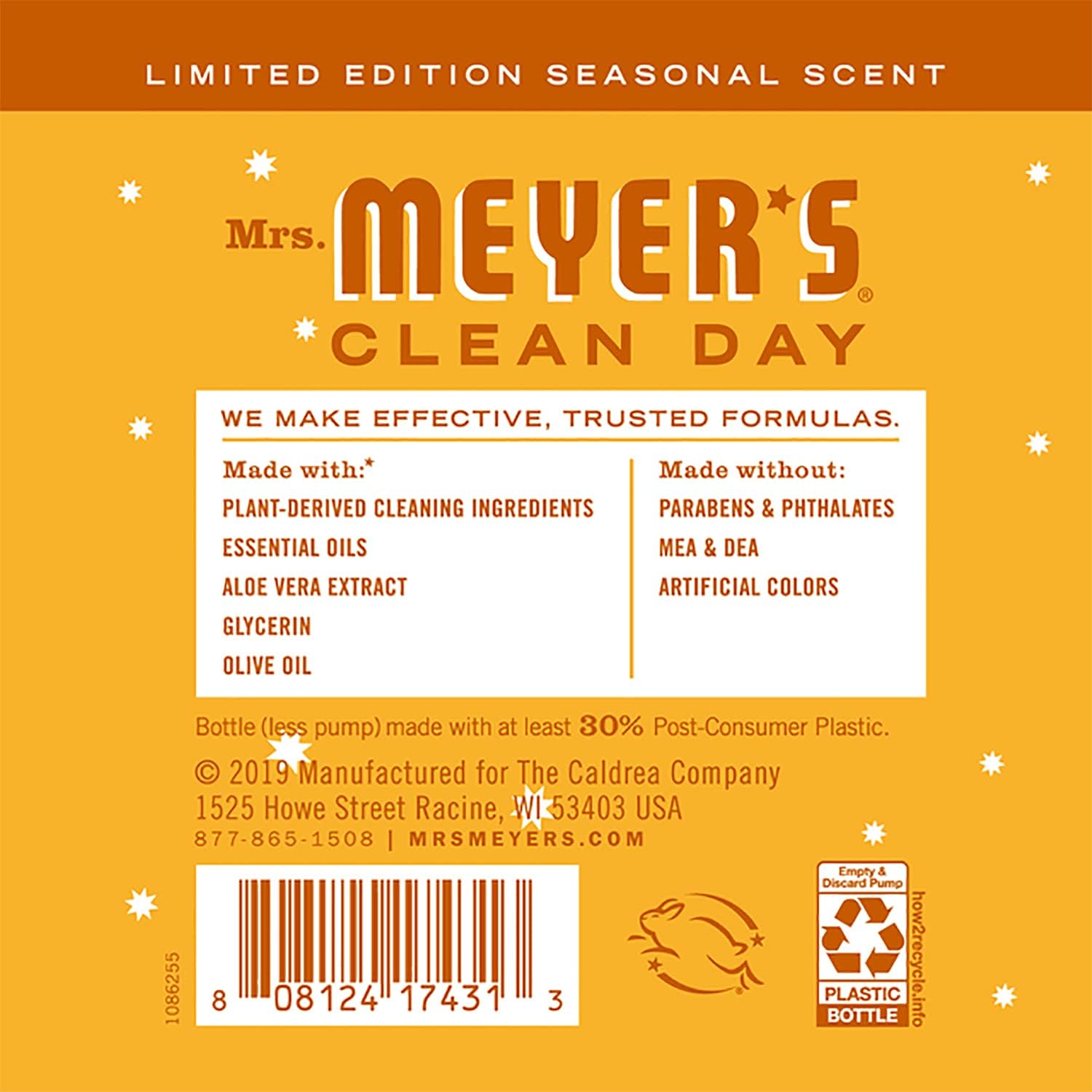 Mrs. Meyer’s Clean Day Orange Clove Scent Kitchen Basics Set, 1 Orange Clove Dish Soap, 1 Orange Clove Liquid Hand Soap & 1 Orange Clove Multi Surface Cleaner (3 CT, Pack of 1)