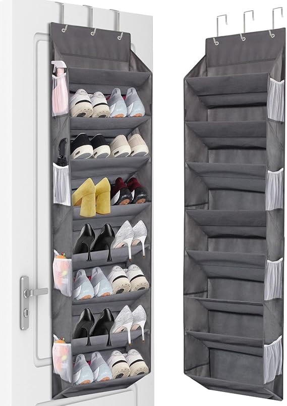 Amazon.com: Miracsnail Over the Door Shoe Organizer Hanging with 8 Mesh ...