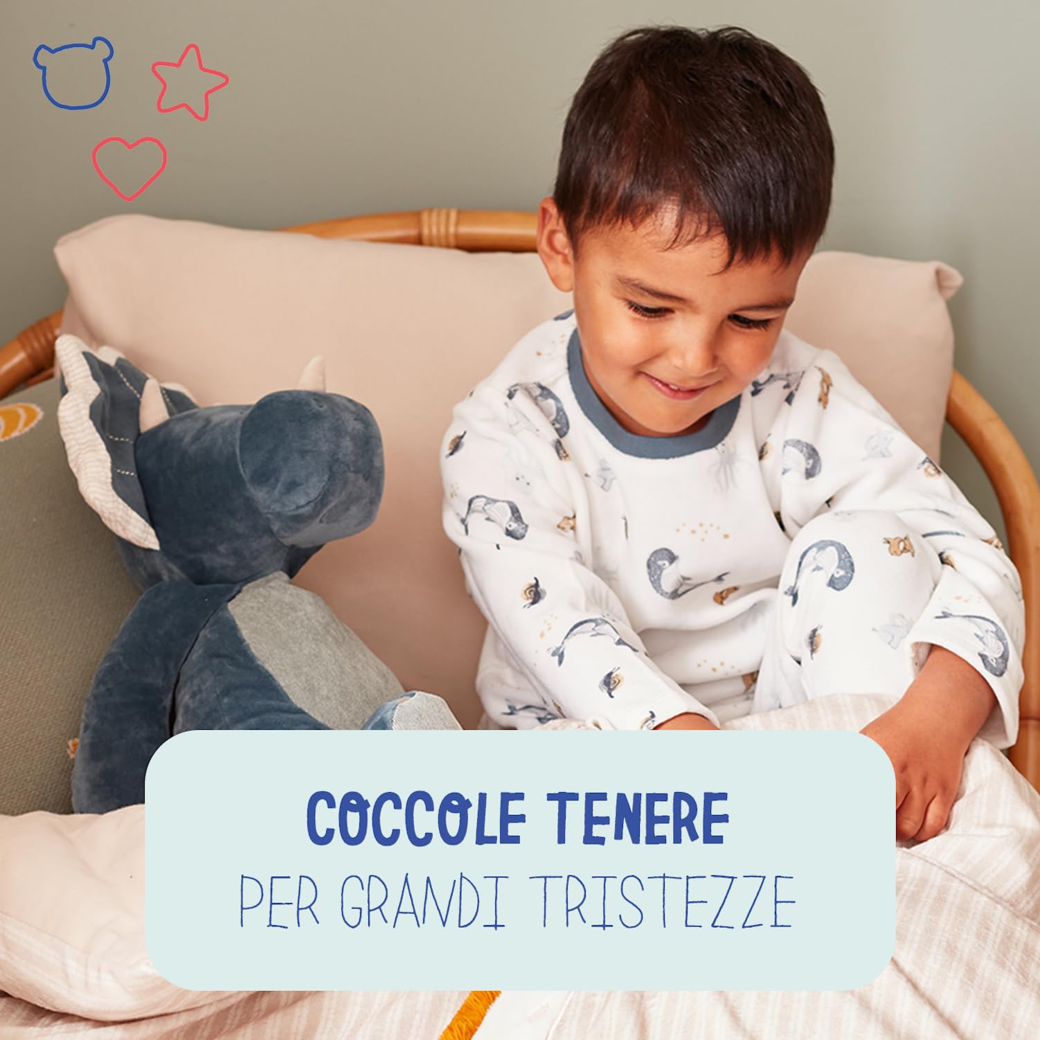 Noukie's - Doudou per Bambini - Peluche Gigante Ops - Doudou in Cotone Bio - Misura Adatta ai Bambini (80 cm)