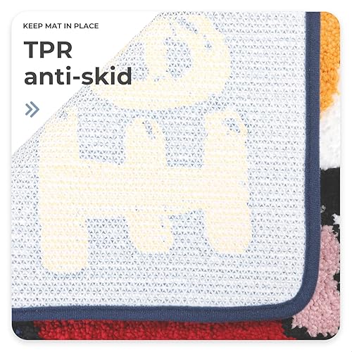 Miniatura 6 de Molesun Alfombra de baño para perros, alfombra de baño de animales, antideslizante, de microfibra suave, absorbente de agua, bonita alfombra de