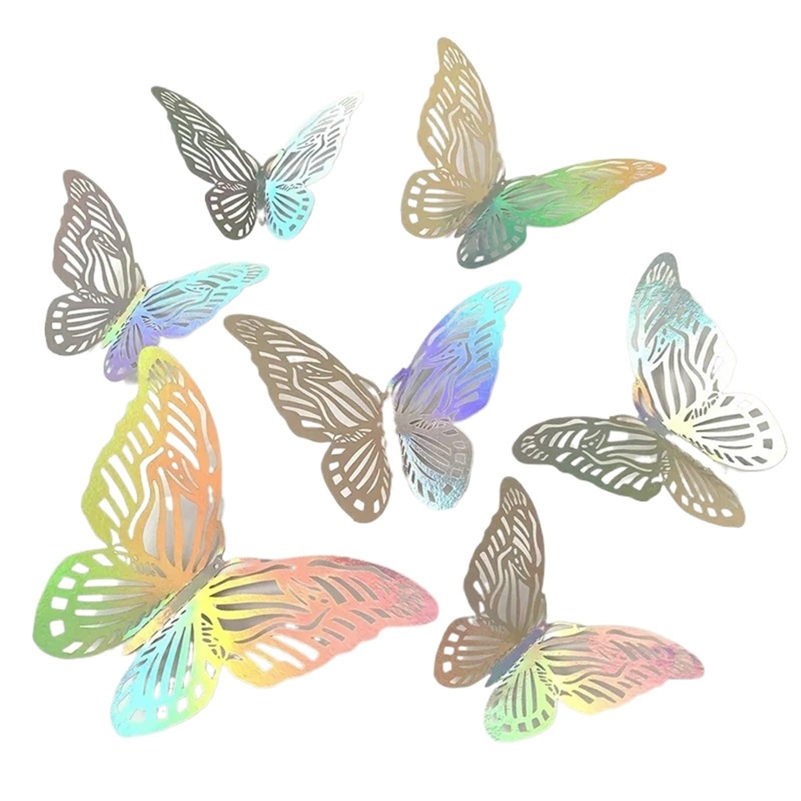 3D Butterfly Wall Decoration 12pcs Sticker 3D Effect Crystal Butterflies Wall Beautiful Butterfly for Kids Room Decal Home Decoration(Color3)