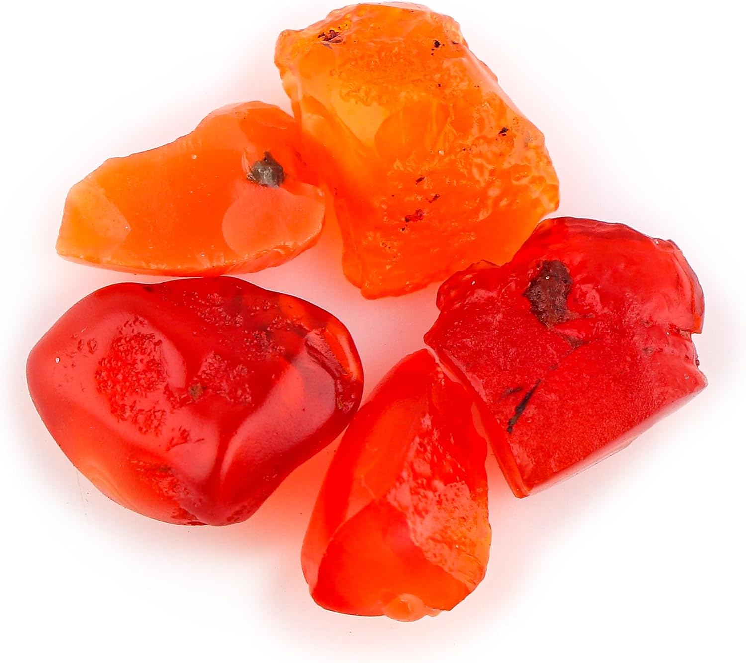 (5pcs) Natural Raw Mexican Fire Opal Gemstones, Wholesale Rough Stones, Loose Bulk Supply, DIY Jewelry Making, Healing Crystals, October Birthstone, Gem Collection