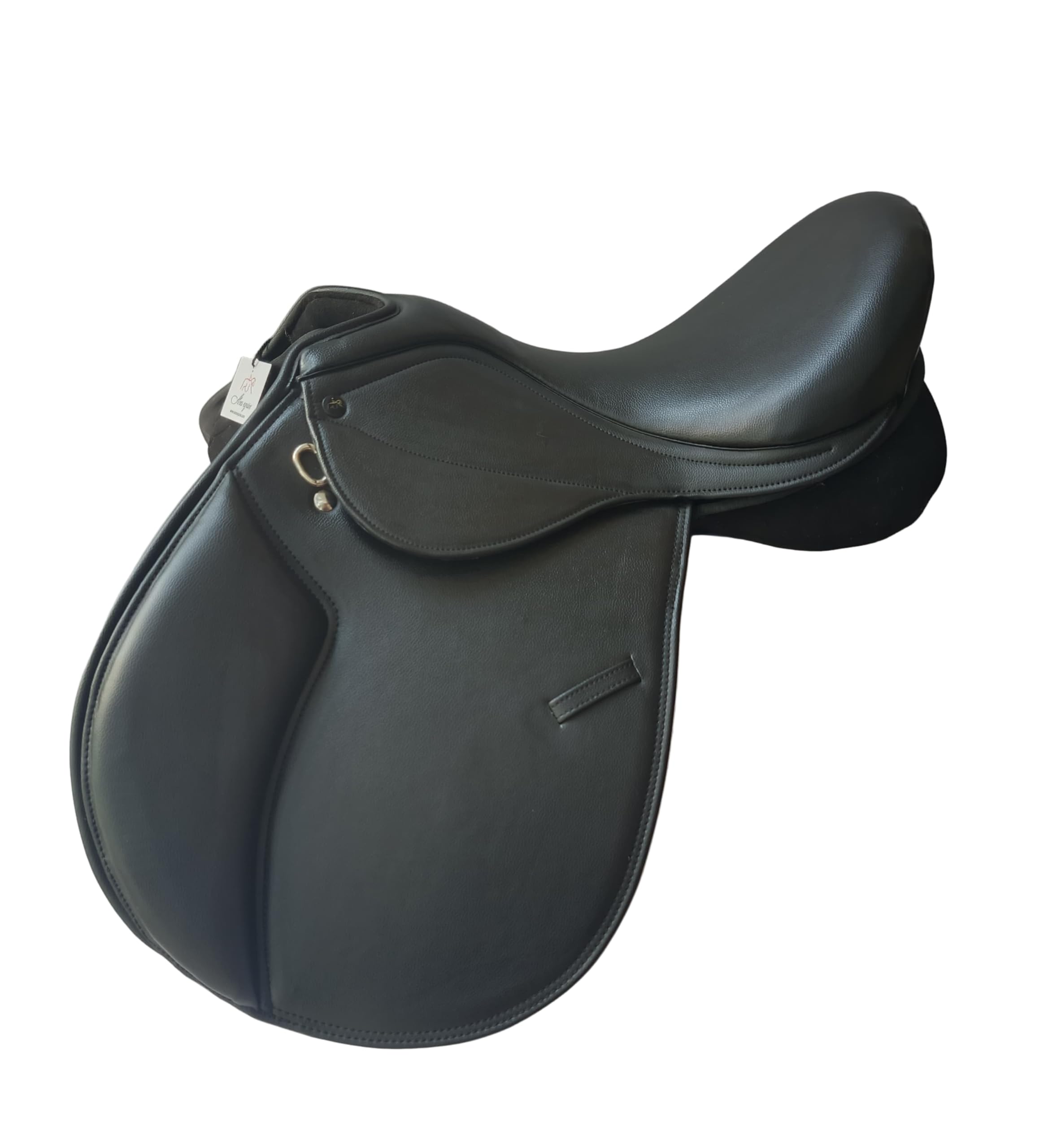 Synthetic Leather Self Adjusting General Purpose Changeable Gullet Saddle with 5 Gullets Included Lightweight Adjustable 14 Inch Black