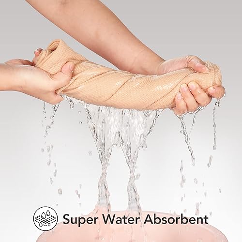 Miniatura 2 de PY HOME & SPORTS Paquete de 8 toallas de cocina de algodón con tejido de gofre de 17 x 25 pulgadas, paños de cocina súper absorbentes para secar y