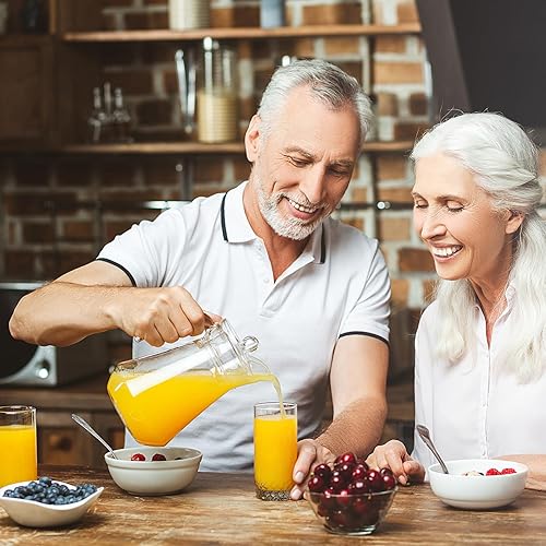 Miniatura 7 de 4 Pcs Plastic Pitcher with Lid and Handle Clear Plastic Water Pitcher Shatter Proof Jugs for Drinks Fridge Iced Tea Juice Milk Lemonade Sangria Cold